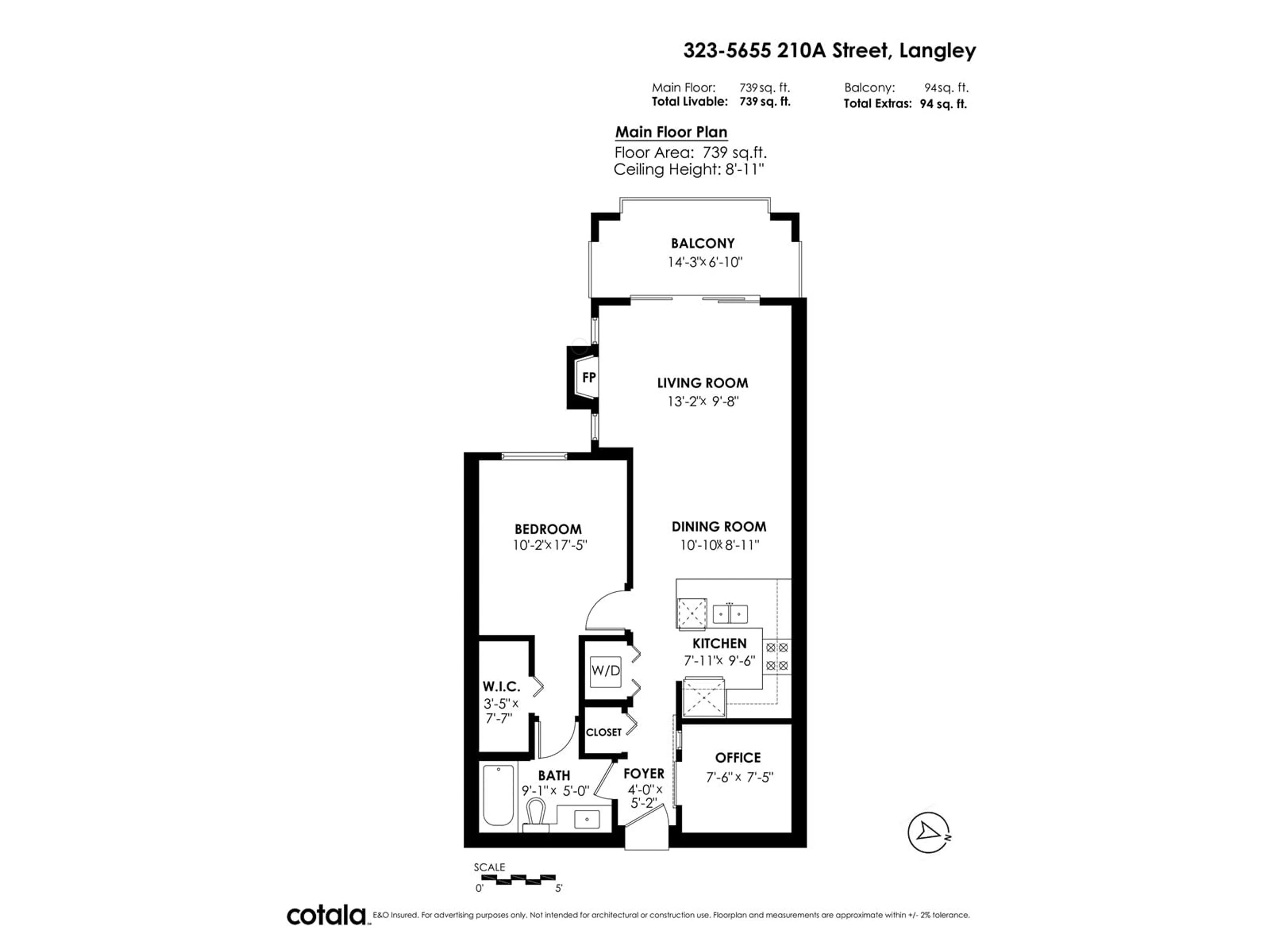 Floor plan for 323 - 5655 210A, Langley British Columbia V3A0G4