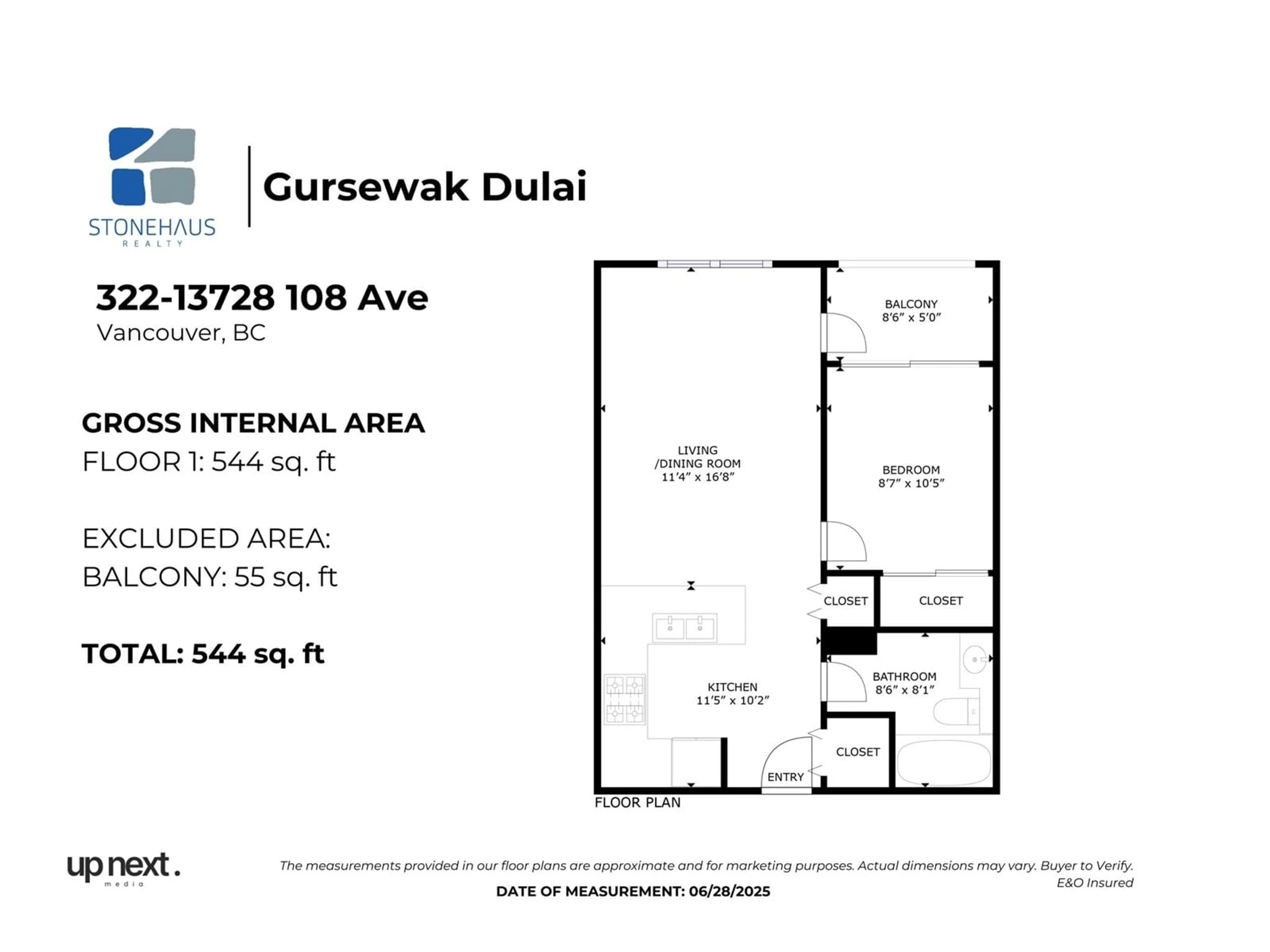 Floor plan for 322 - 13728 108, Surrey British Columbia V3T0G2