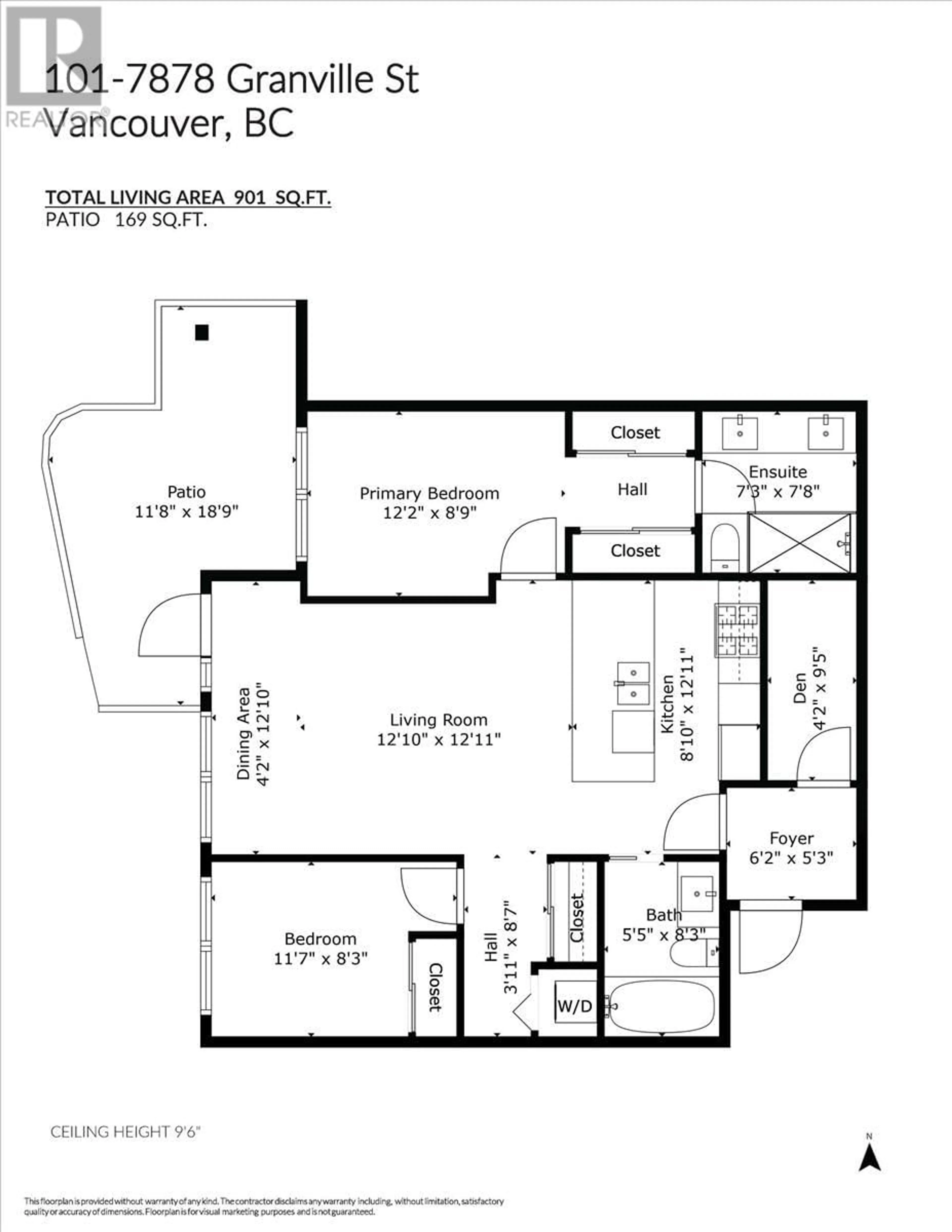Floor plan for 101 - 7878 GRANVILLE STREET, Vancouver British Columbia V6P4Z2