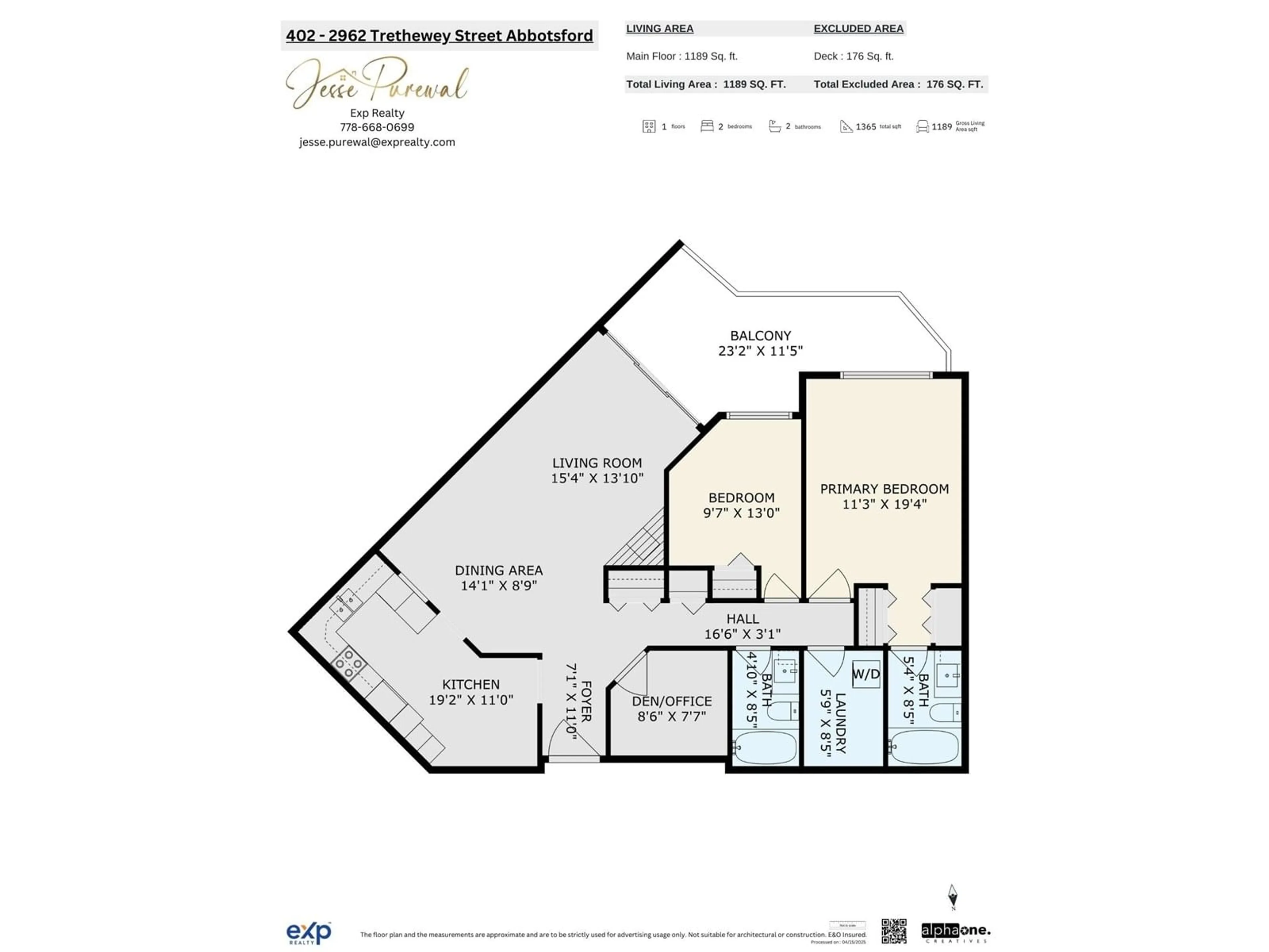 Floor plan for 402 - 2962 TRETHEWEY, Abbotsford British Columbia V2T4M3