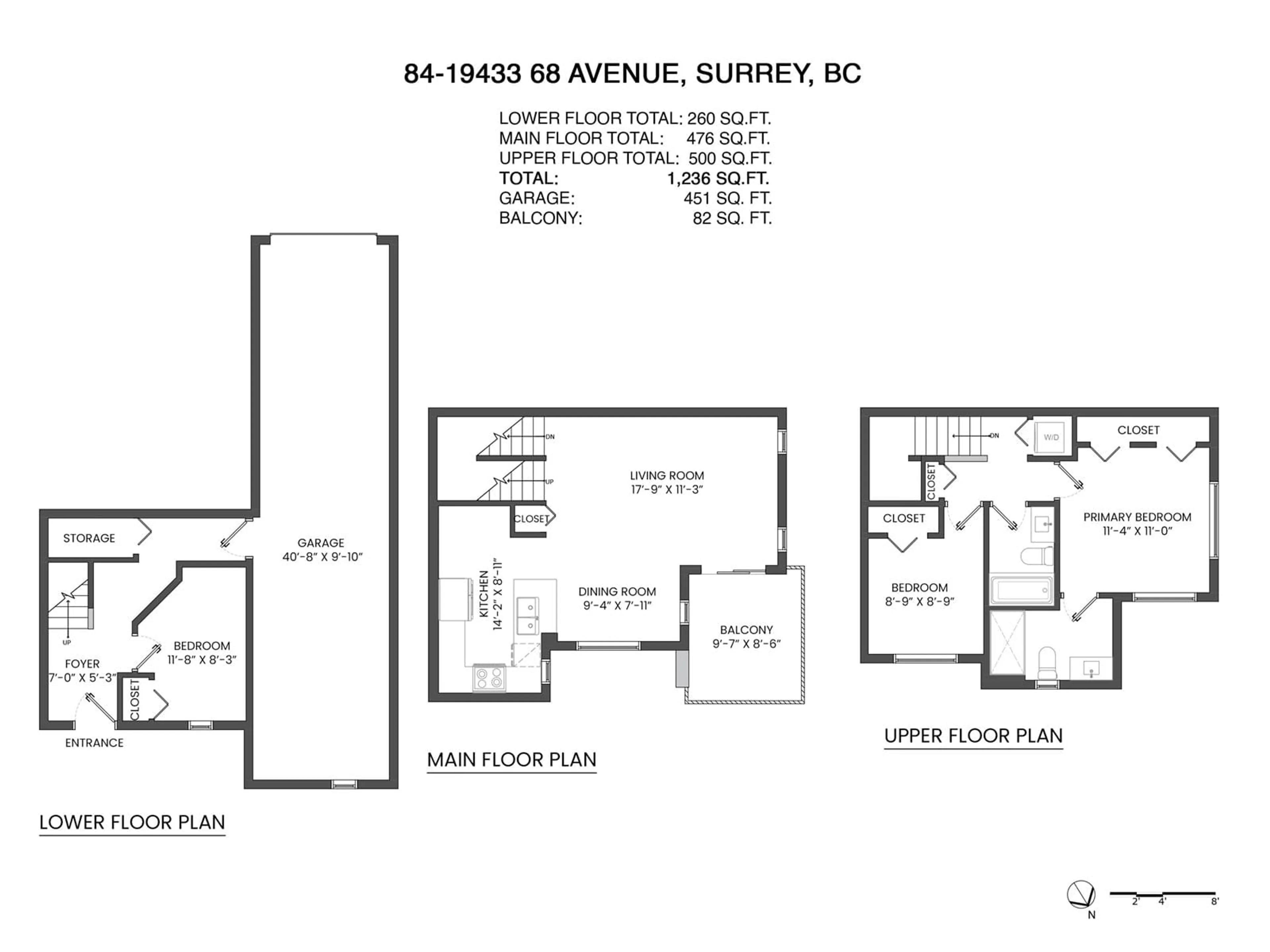 Floor plan for 84 - 19433 68, Surrey British Columbia V4N6M8