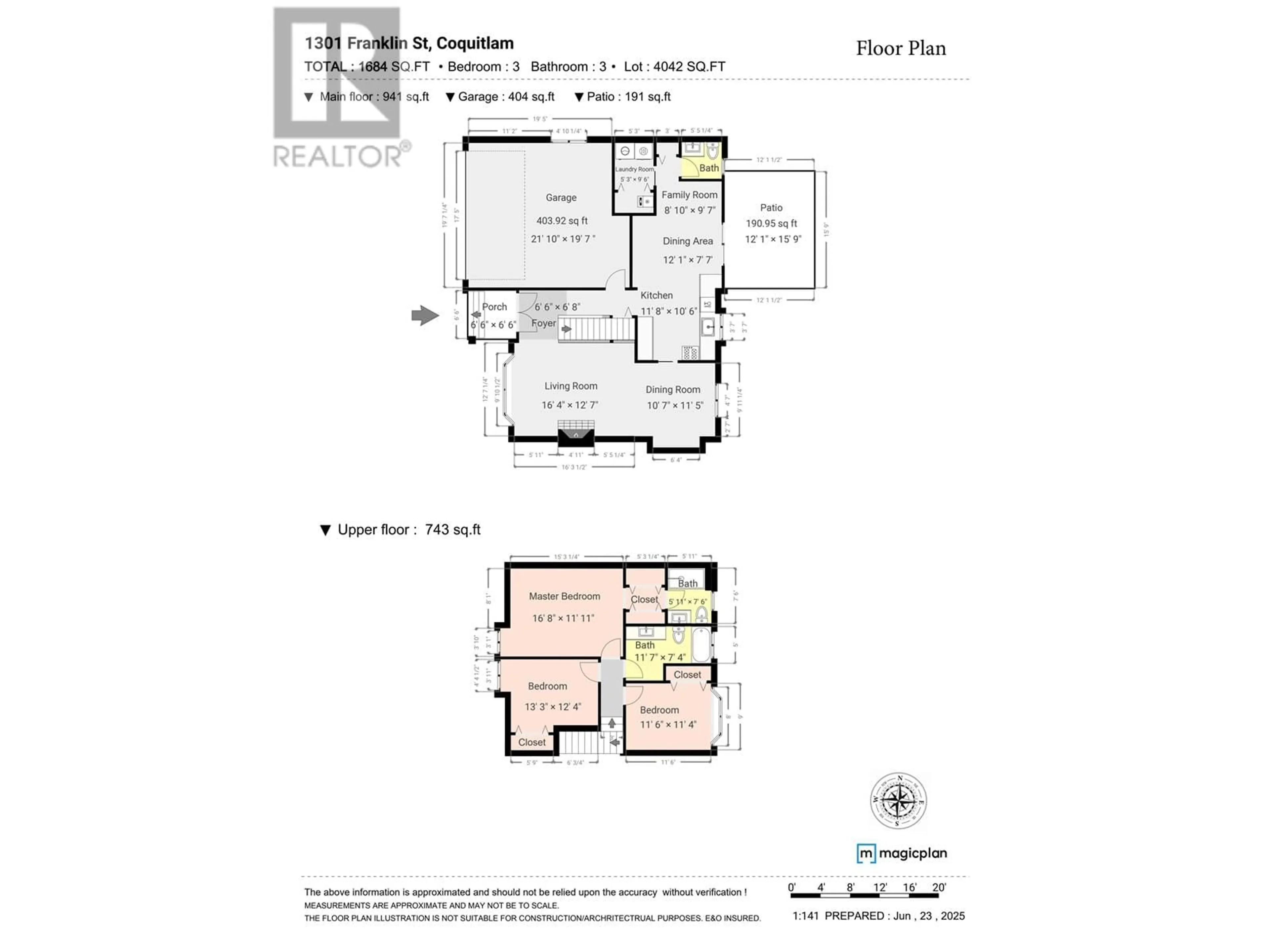 Floor plan for 1301 FRANKLIN STREET, Coquitlam British Columbia V3B6N6