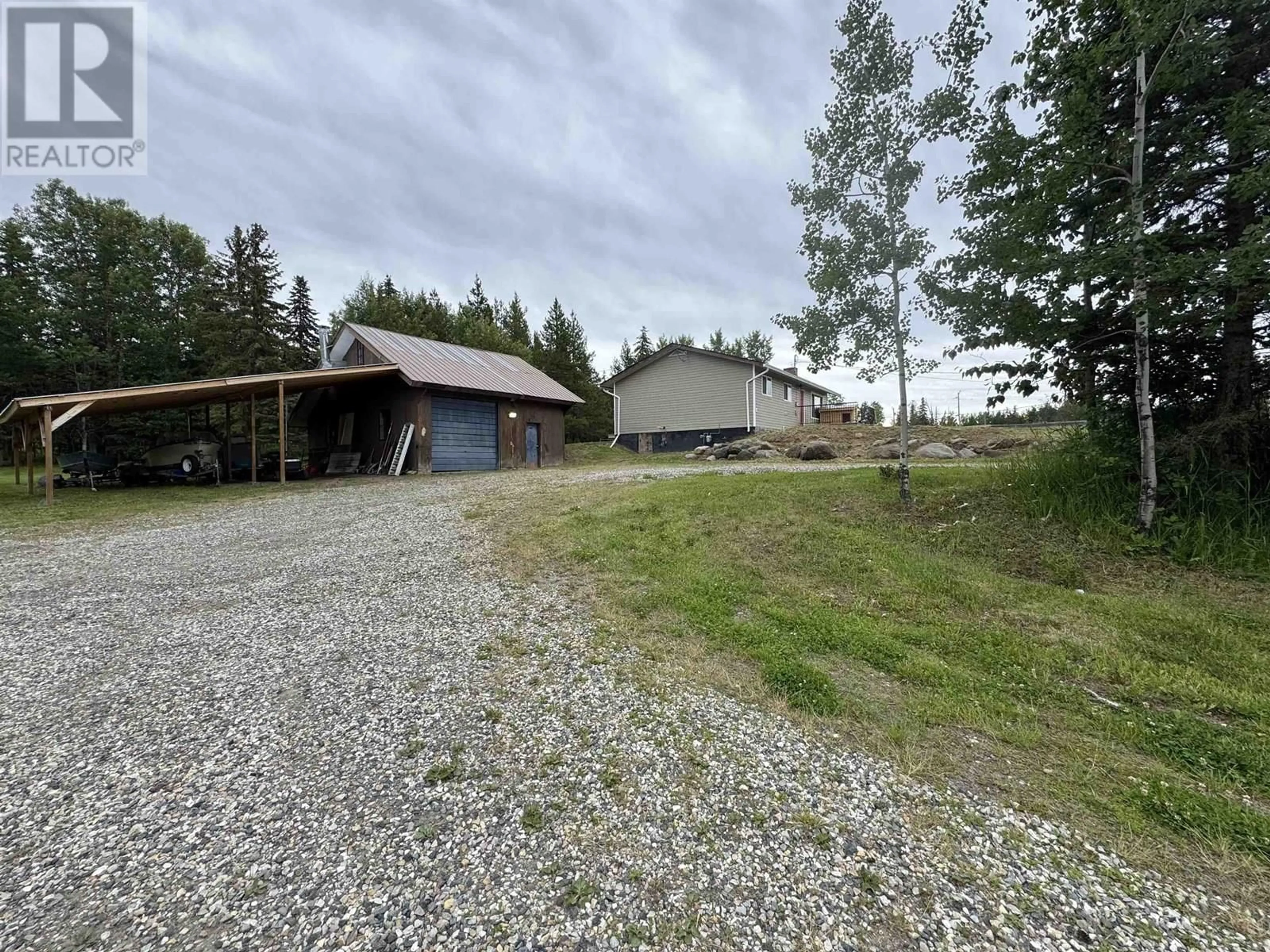 A pic from outside/outdoor area/front of a property/back of a property/a pic from drone, unknown for 3685 SPOKIN LAKE ROAD, 150 Mile House British Columbia V0K2G0