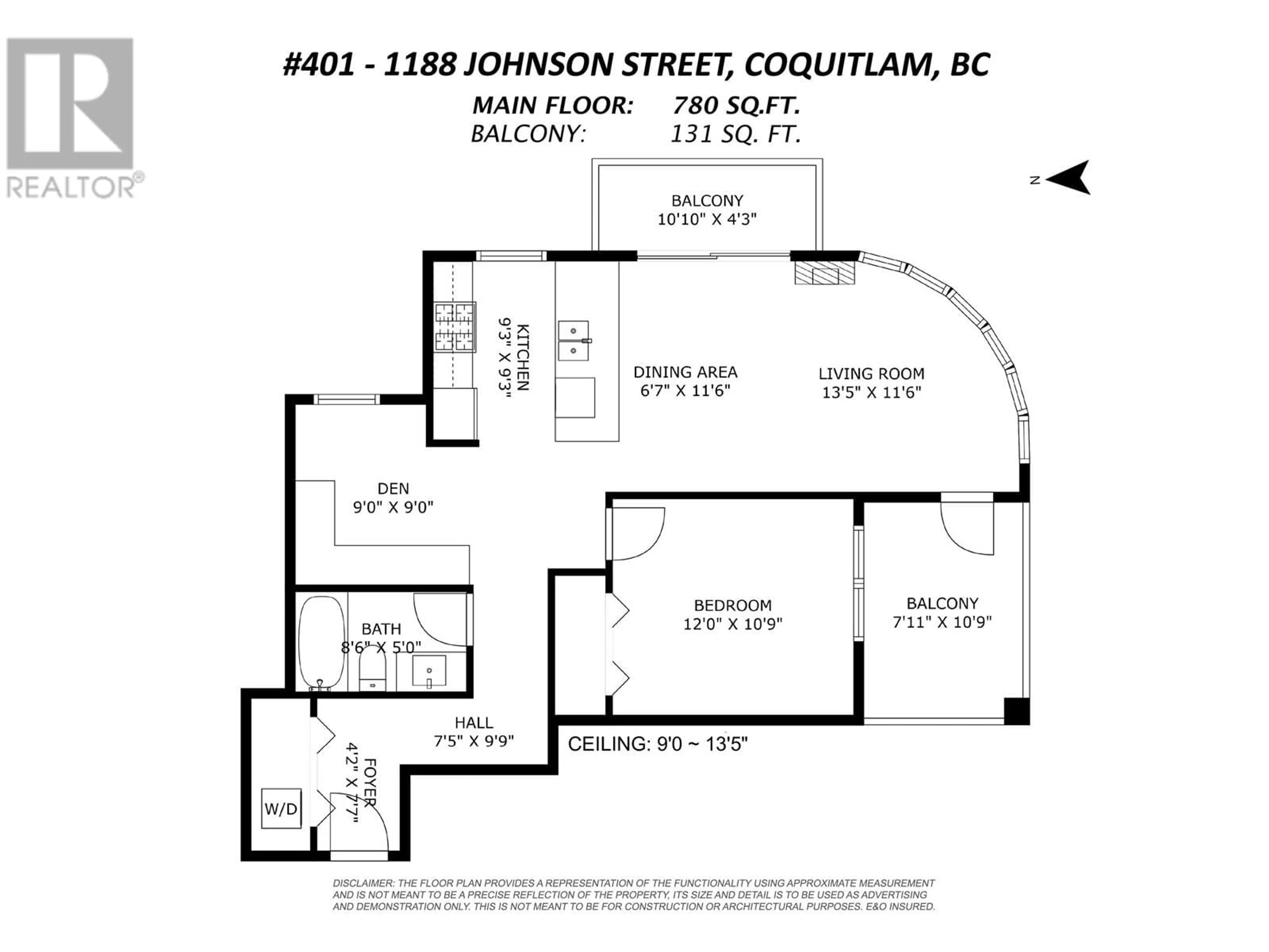Floor plan for 401 - 1188 JOHNSON STREET, Coquitlam British Columbia V3B0H7