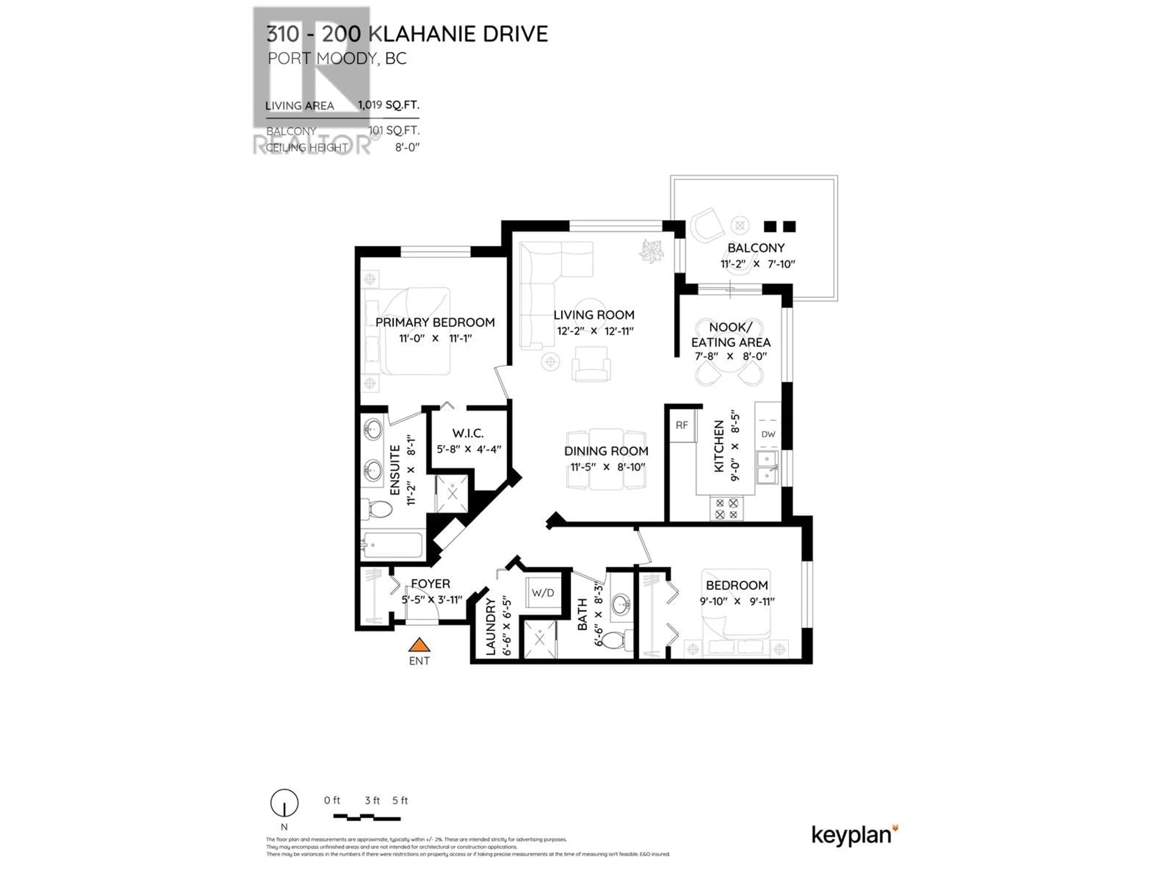 Floor plan for 310 - 200 KLAHANIE DRIVE, Port Moody British Columbia V3H5K7