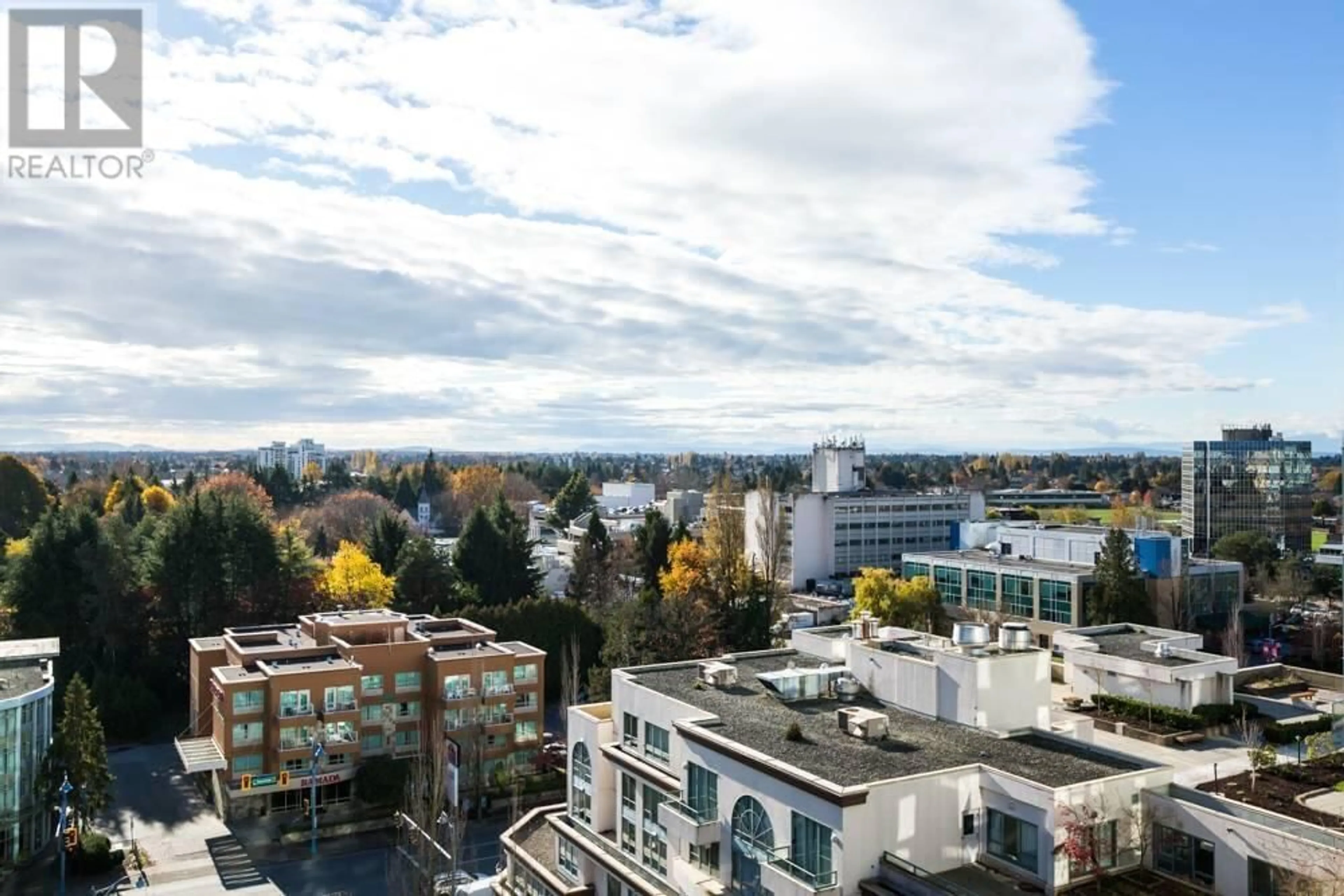 A pic from outside/outdoor area/front of a property/back of a property/a pic from drone, city buildings view from balcony for 1501 - 5900 ALDERBRIDGE WAY, Richmond British Columbia V6X0B6