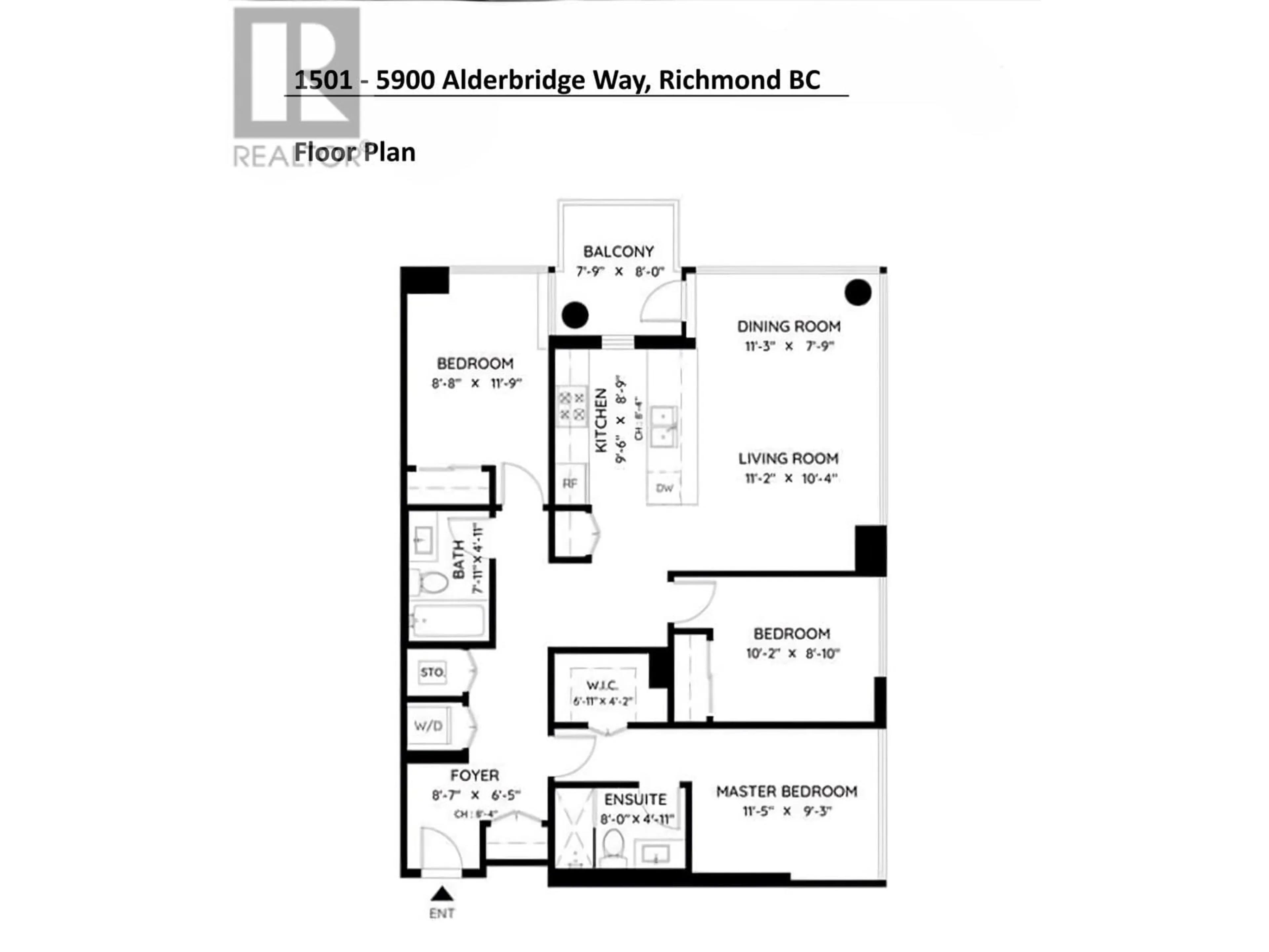 Floor plan for 1501 - 5900 ALDERBRIDGE WAY, Richmond British Columbia V6X0B6