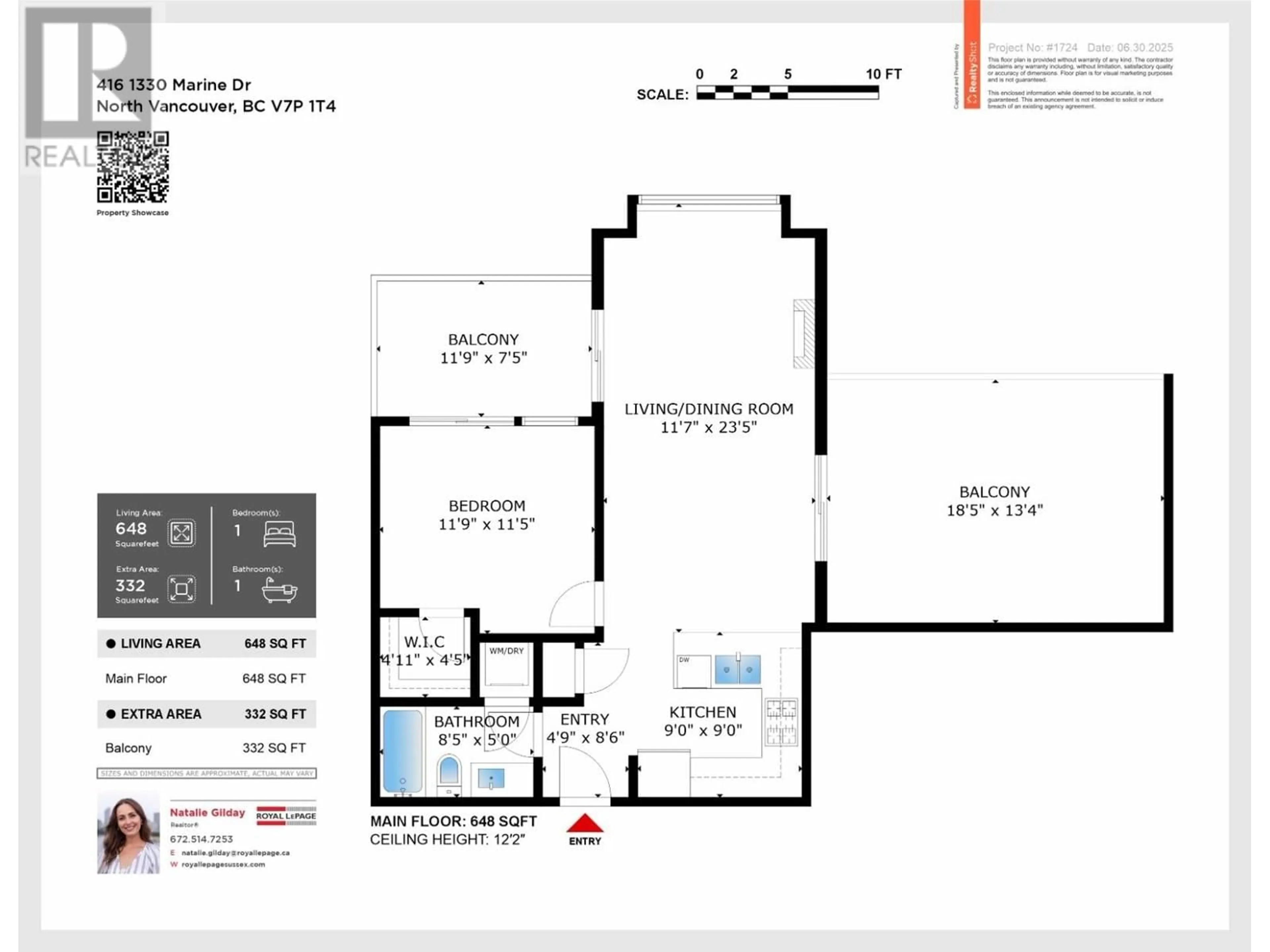 Floor plan for 416 - 1330 MARINE DRIVE, North Vancouver British Columbia V7P1T4