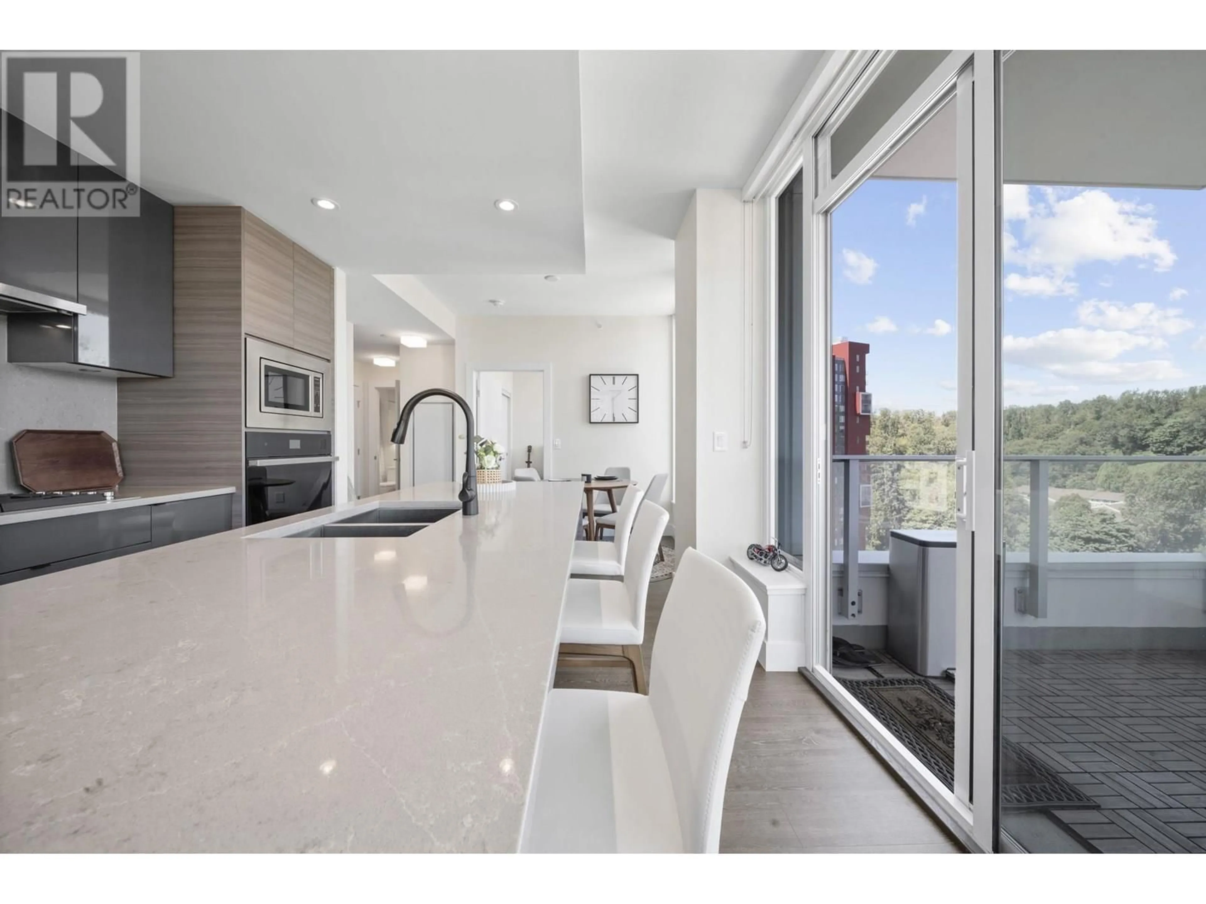 Open concept kitchen, ceramic/tile floor for 1807 - 3438 SAWMILL CRESCENT, Vancouver British Columbia V5S0E3