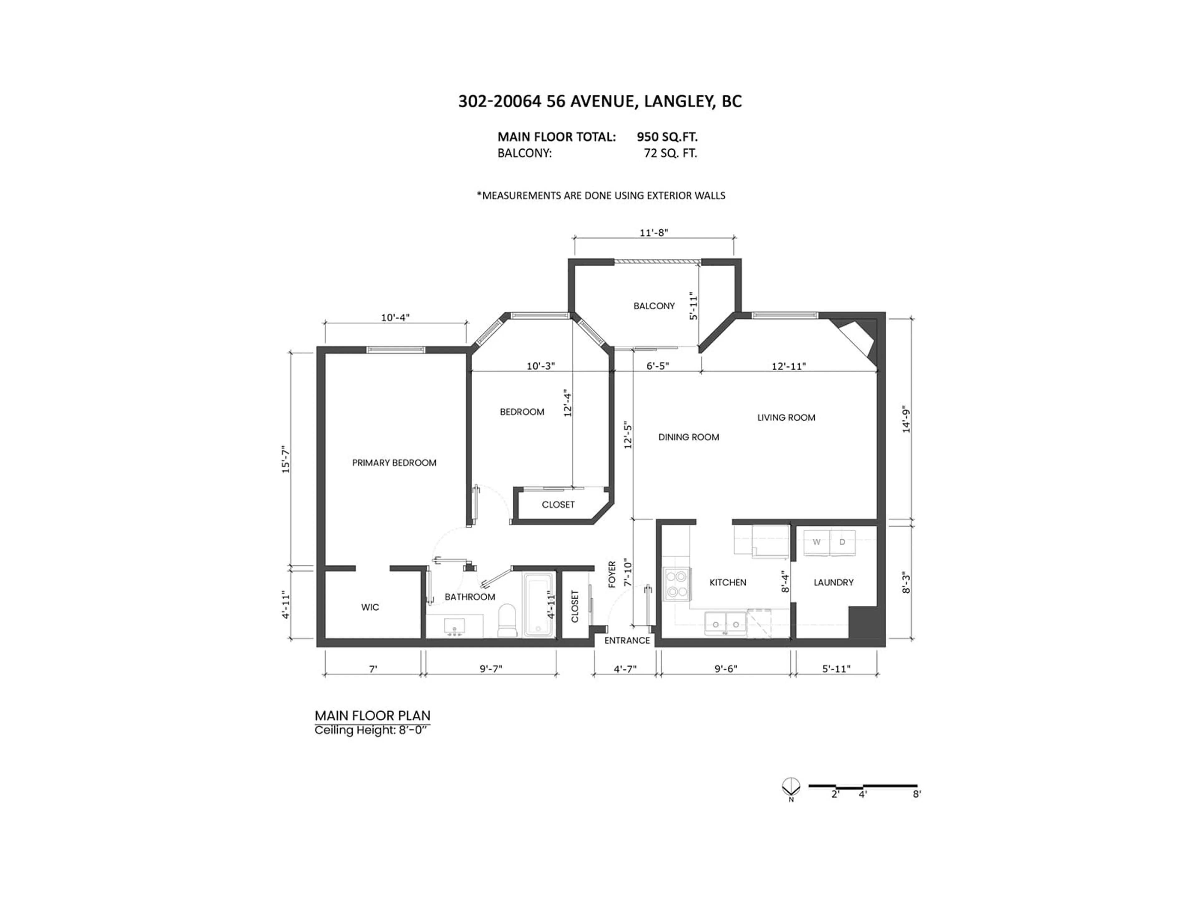 Floor plan for 302 - 20064 56, Langley British Columbia V3A3Y4