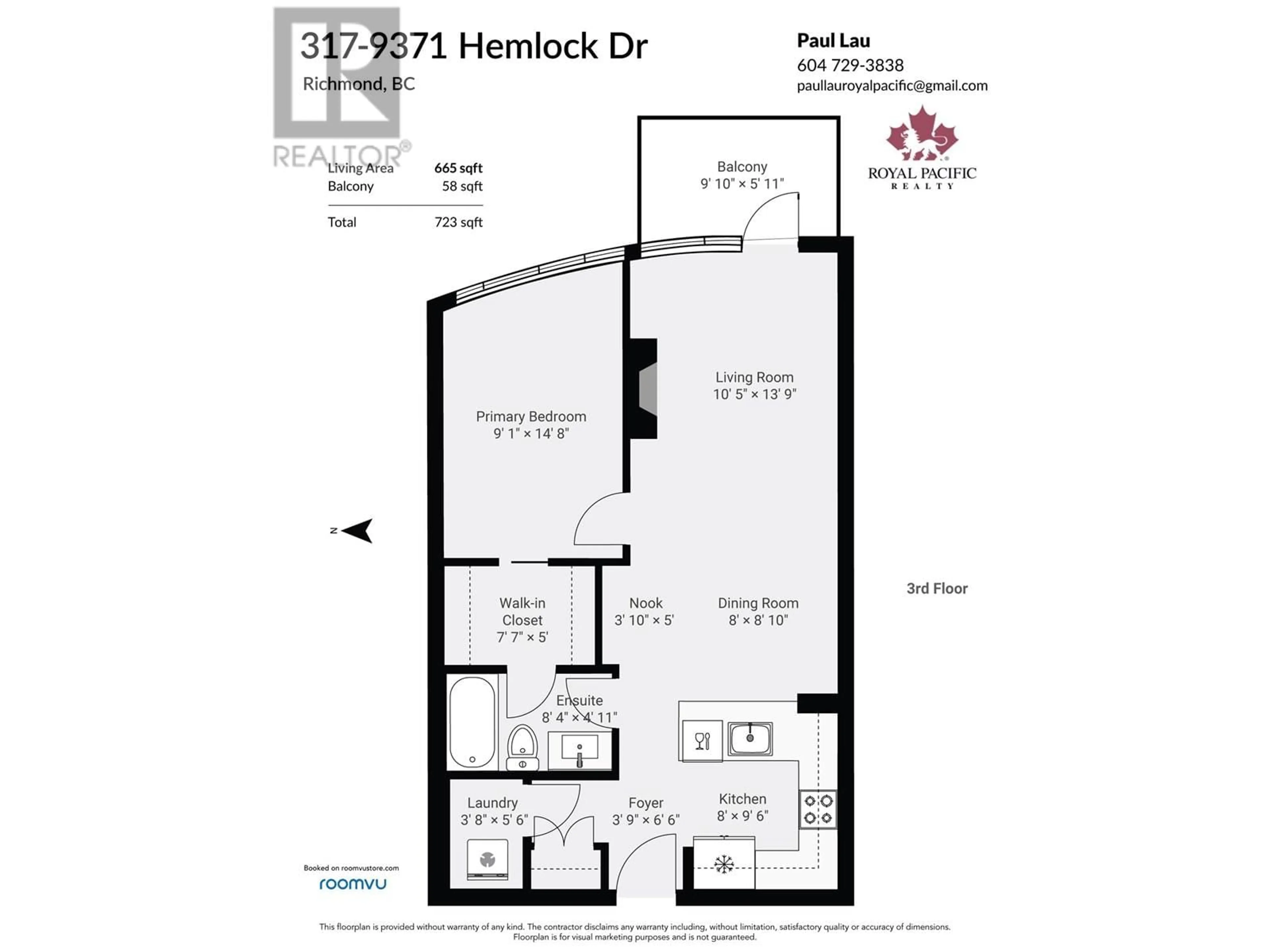 Floor plan for 317 - 9371 HEMLOCK DRIVE, Richmond British Columbia V6Y4K6