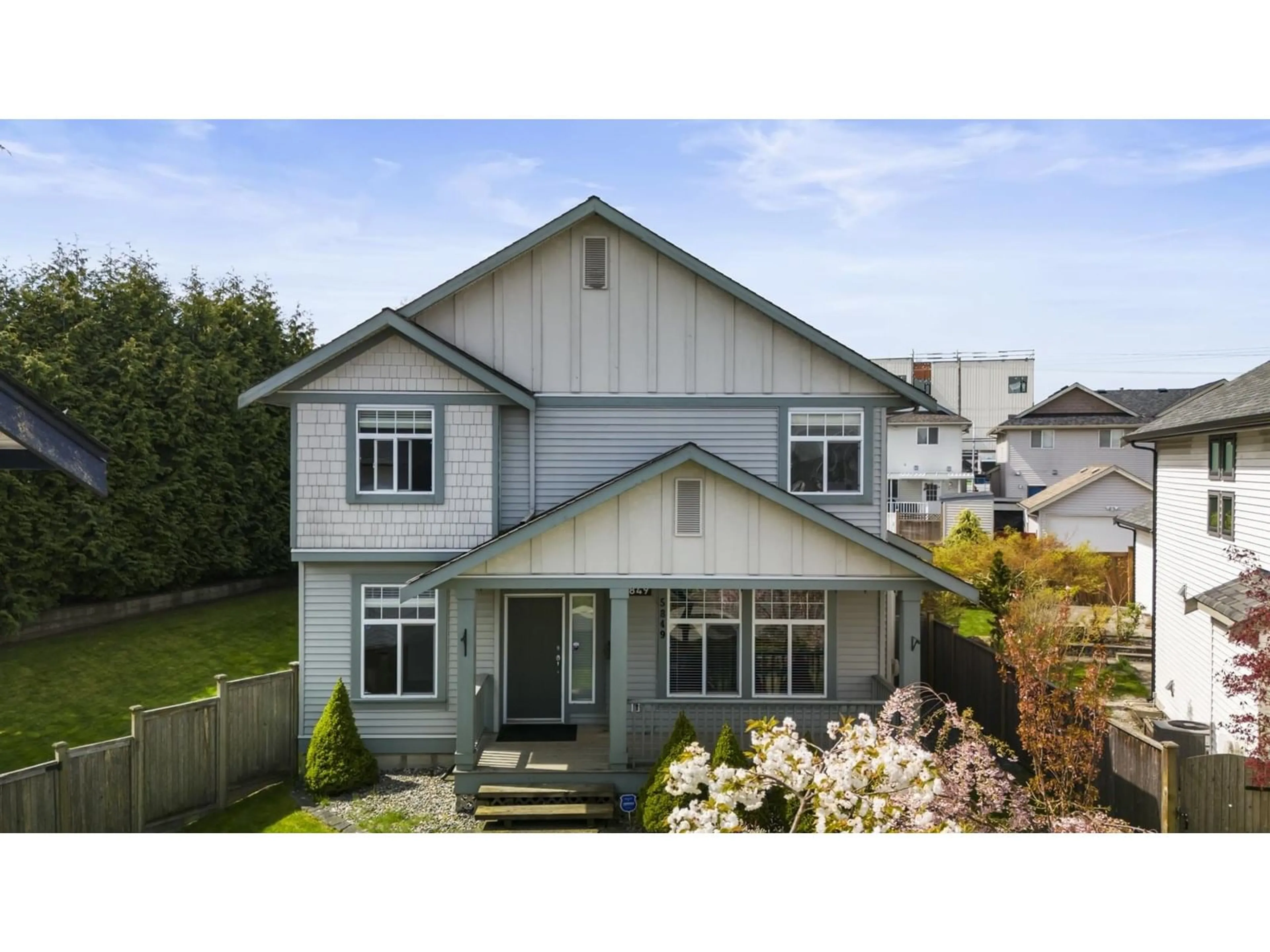 Home with vinyl exterior material, street for 5849 148A, Surrey British Columbia V3S0R4