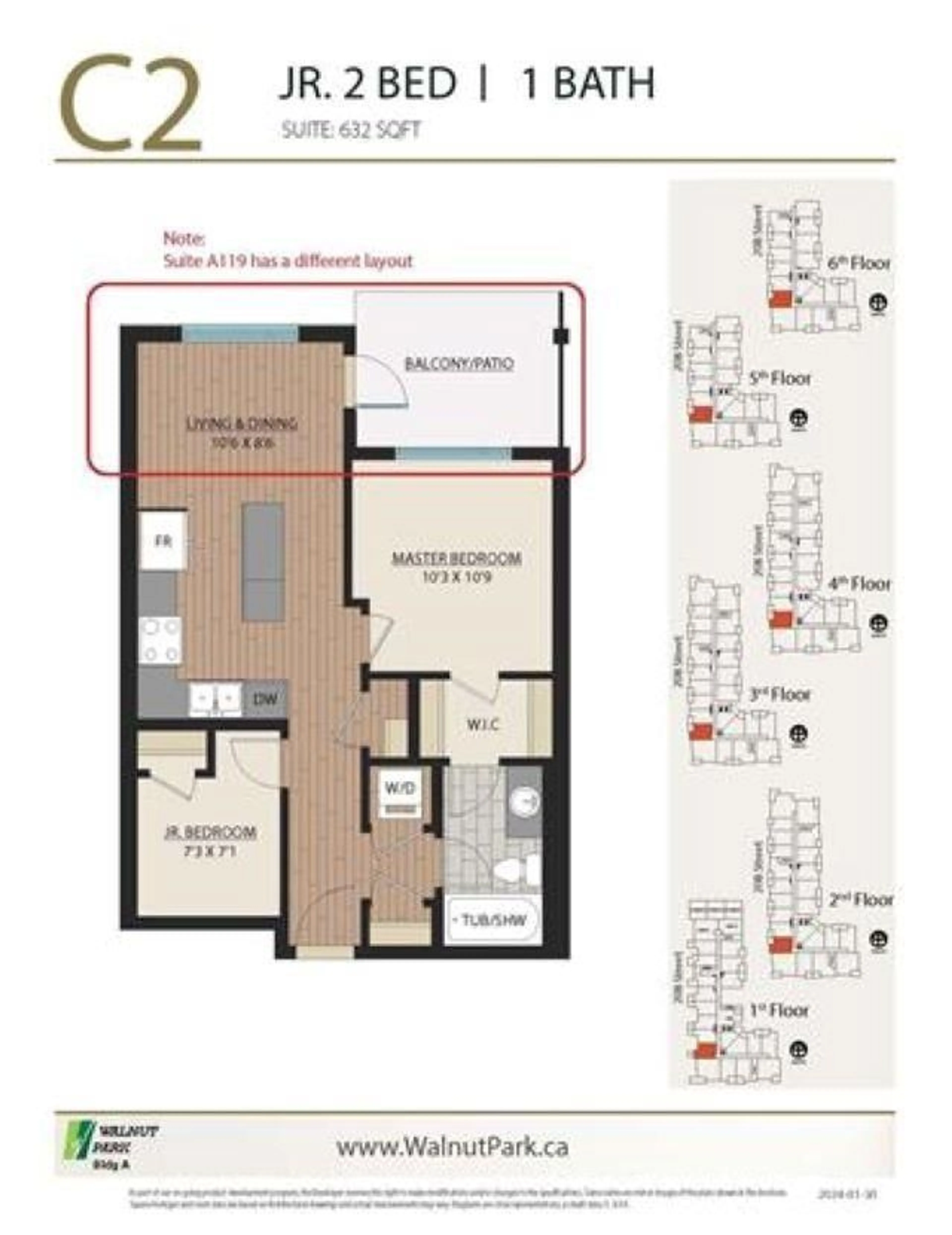 Floor plan for A419 - 8233 208B, Langley British Columbia V0V0V0