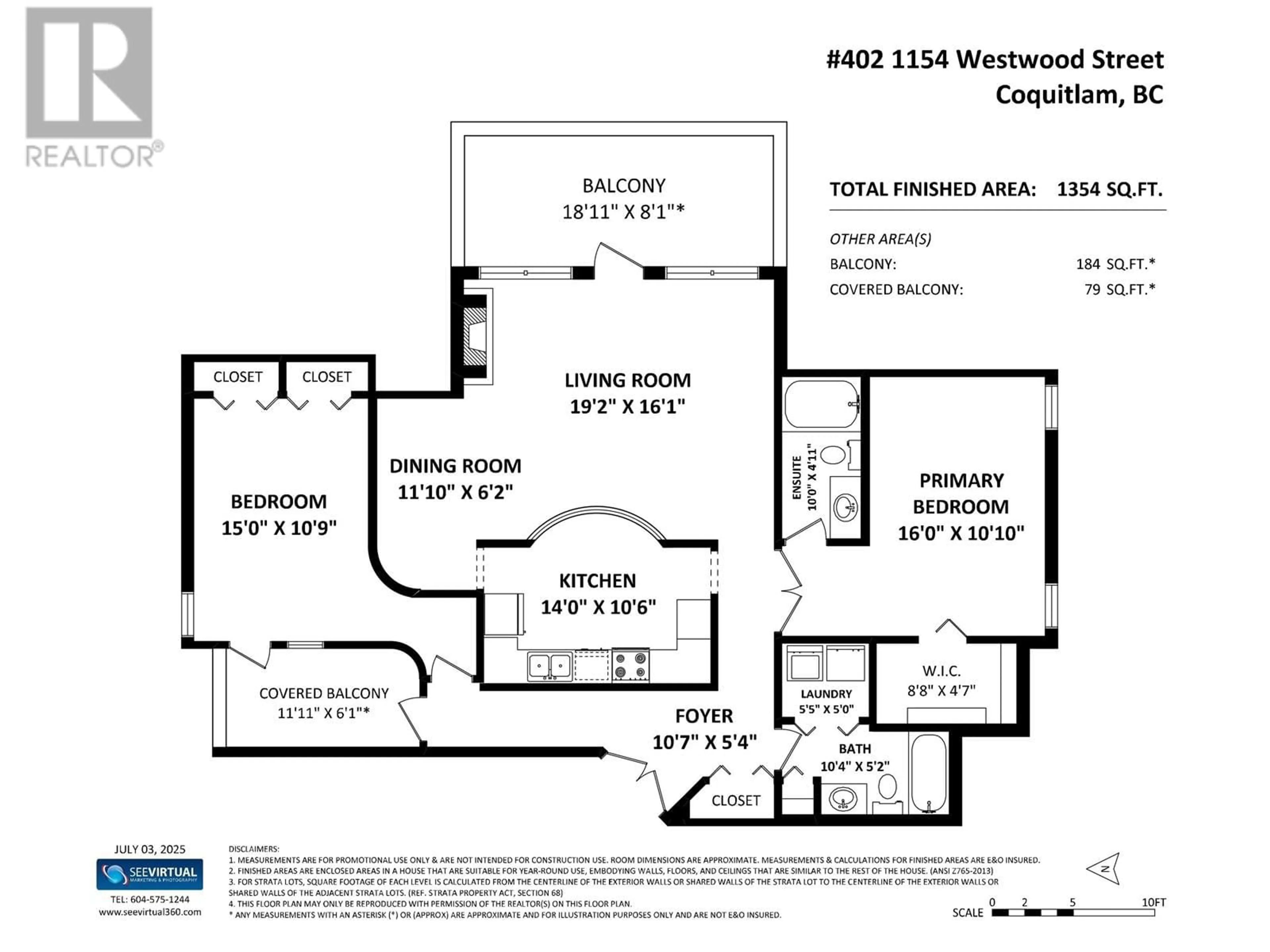 Floor plan for 402 - 1154 WESTWOOD STREET, Coquitlam British Columbia V3B7J1