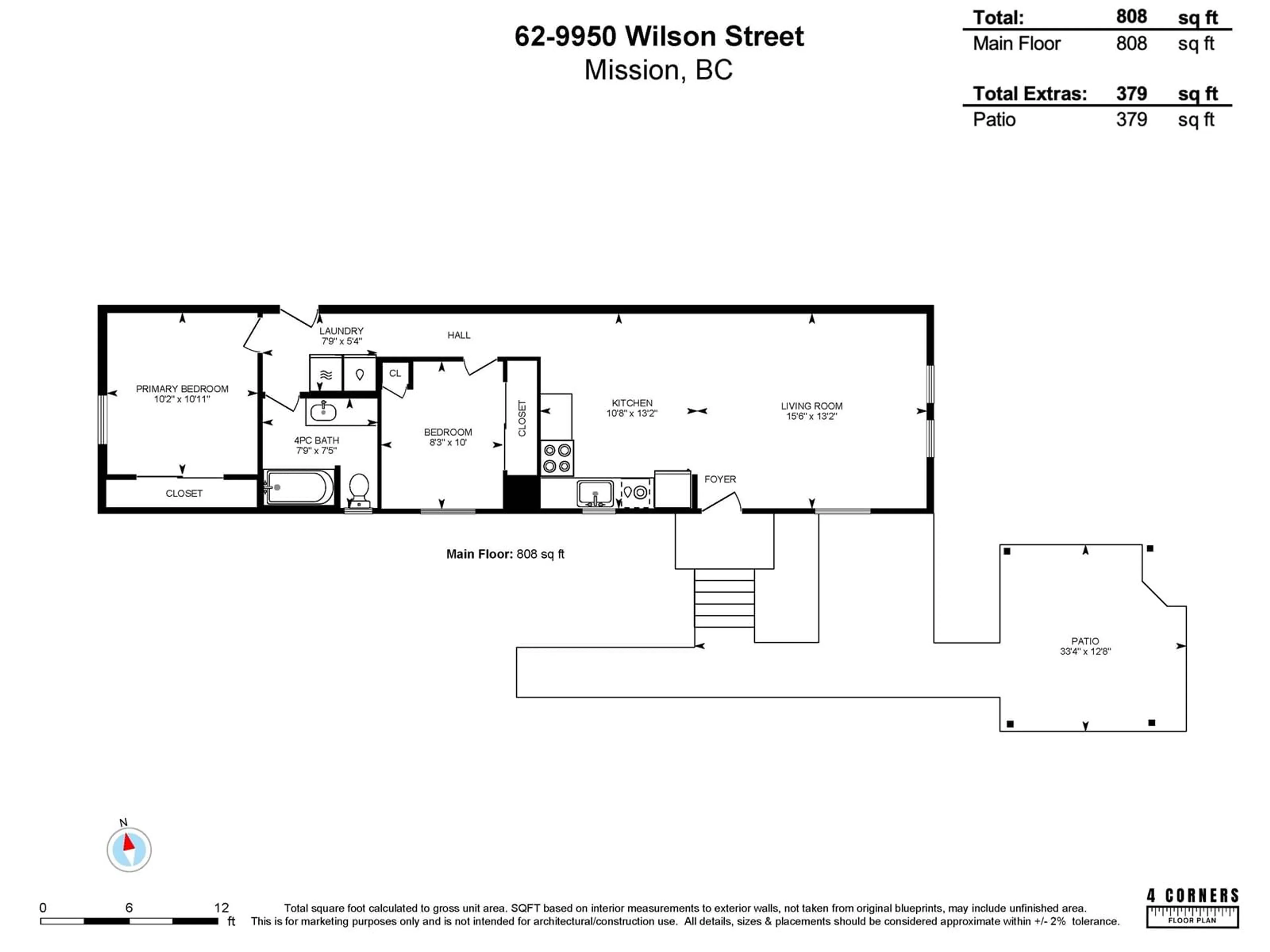 Floor plan for 62 - 9950 WILSON, Mission British Columbia V4S1B3