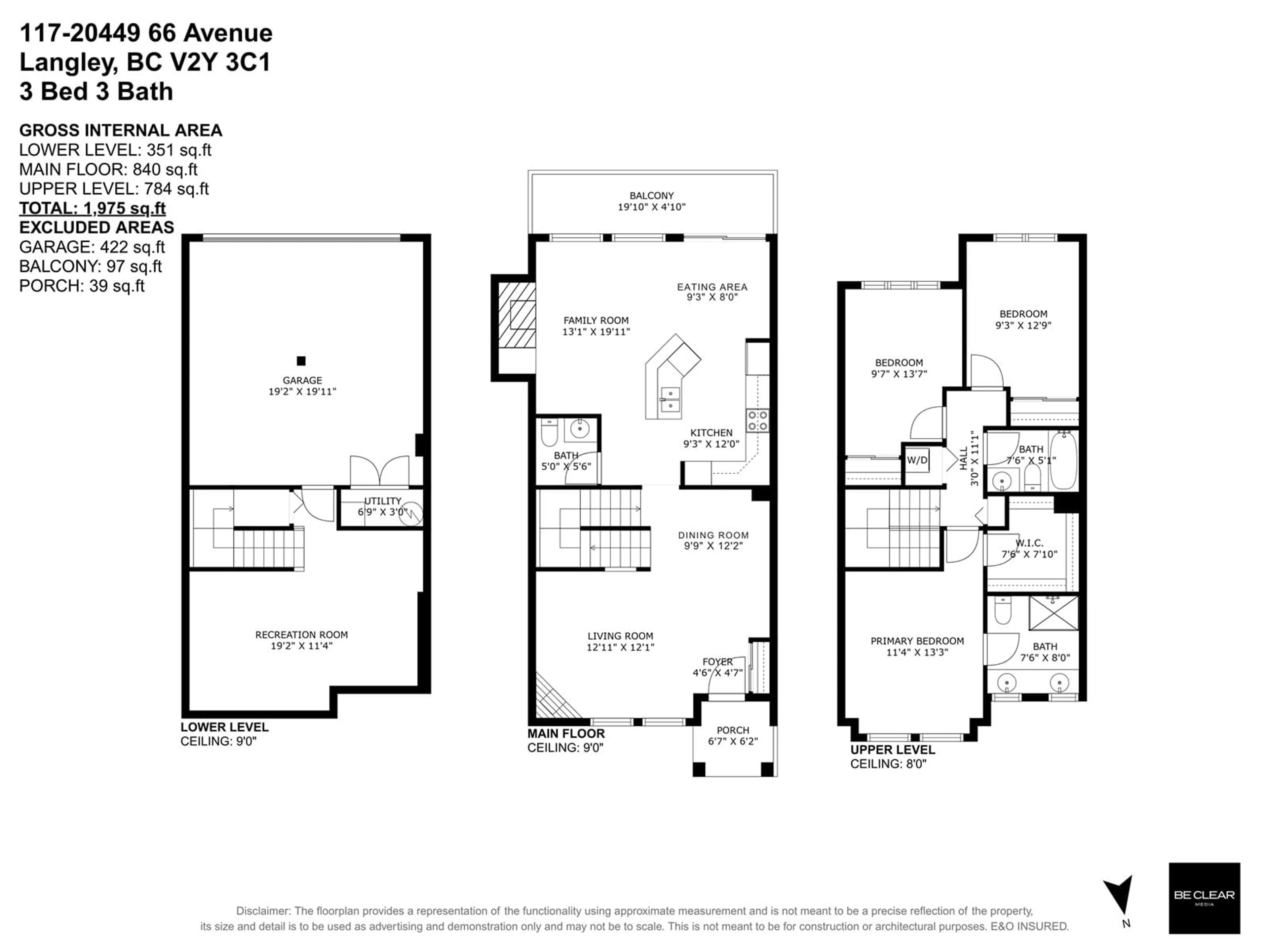 Floor plan for 117 - 20449 66, Langley British Columbia V2Y3C1