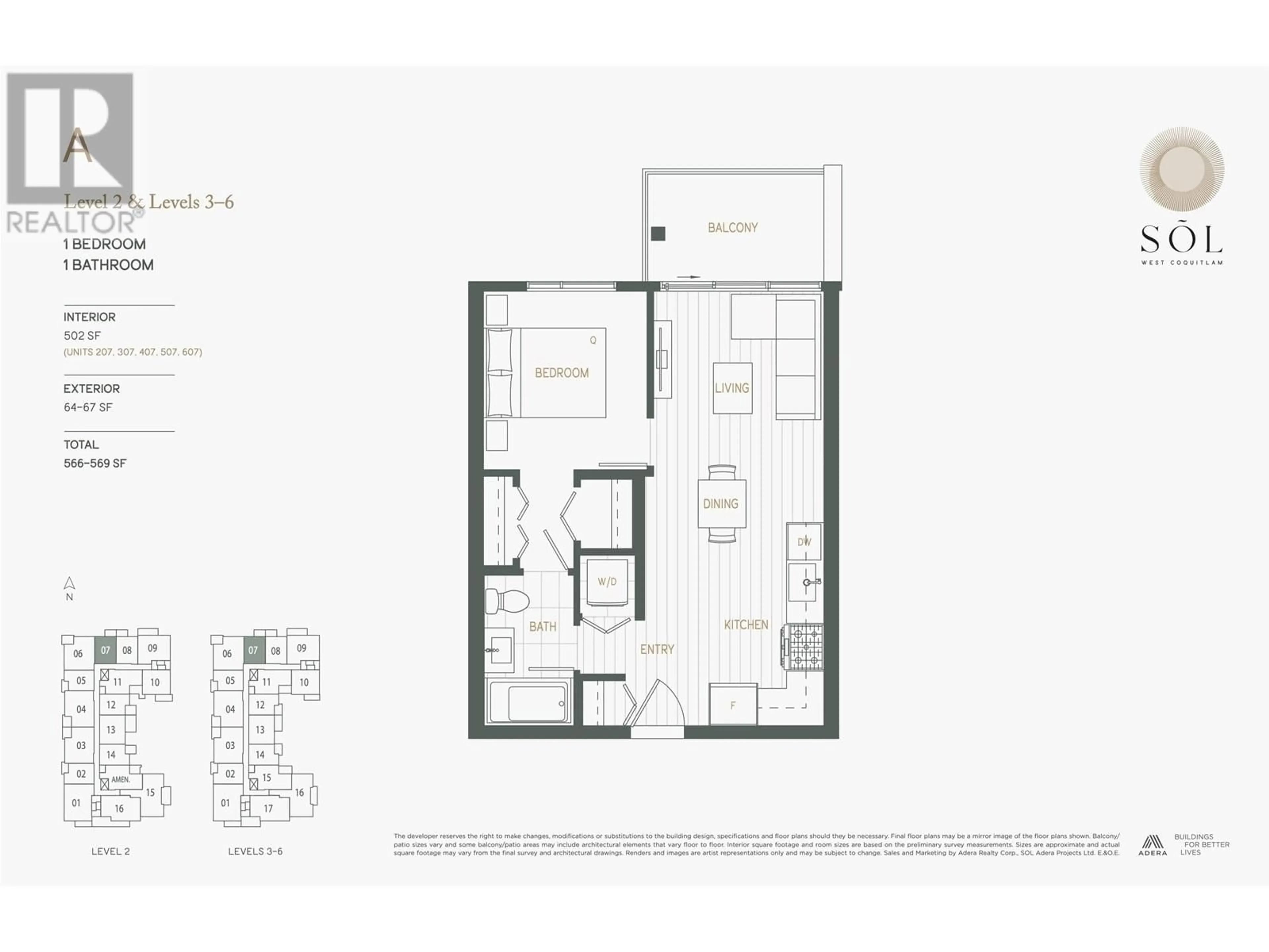 Floor plan for 607 - 723 GROVER AVENUE, Coquitlam British Columbia V3J4G2