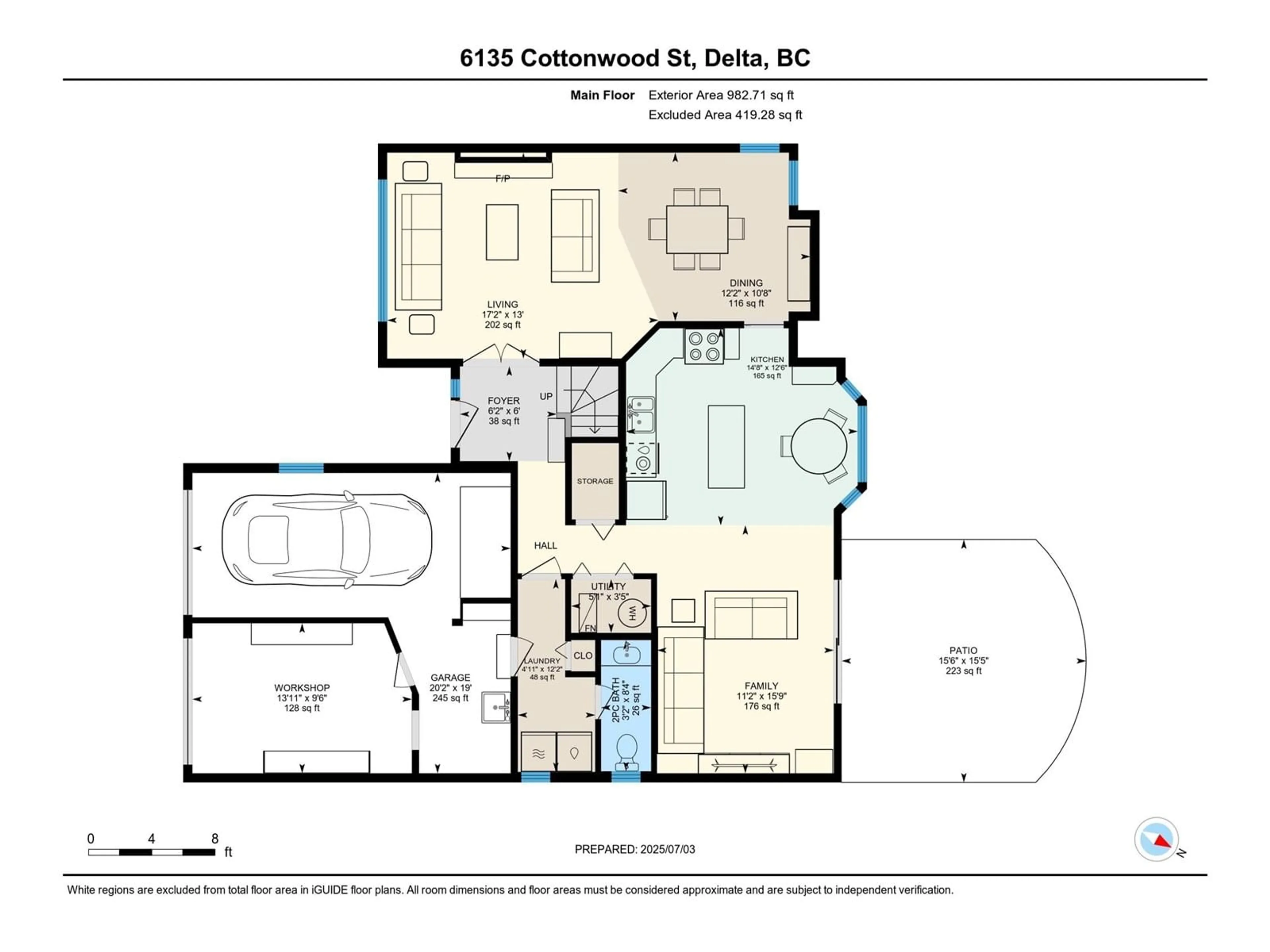 Floor plan for 6135 COTTONWOOD, Delta British Columbia V4E3K1