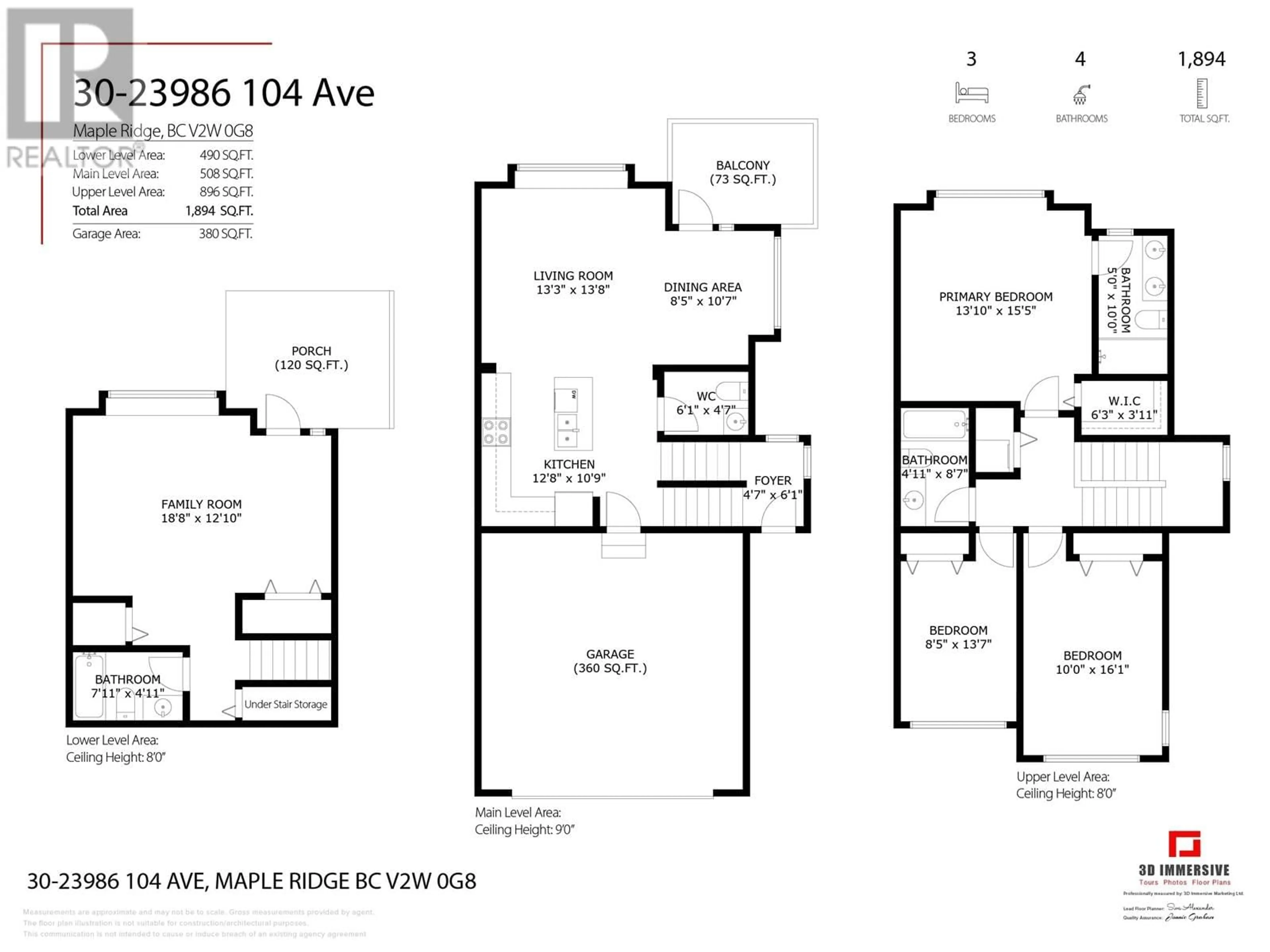 Floor plan for 30 - 23986 104 AVENUE, Maple Ridge British Columbia V2W0G8