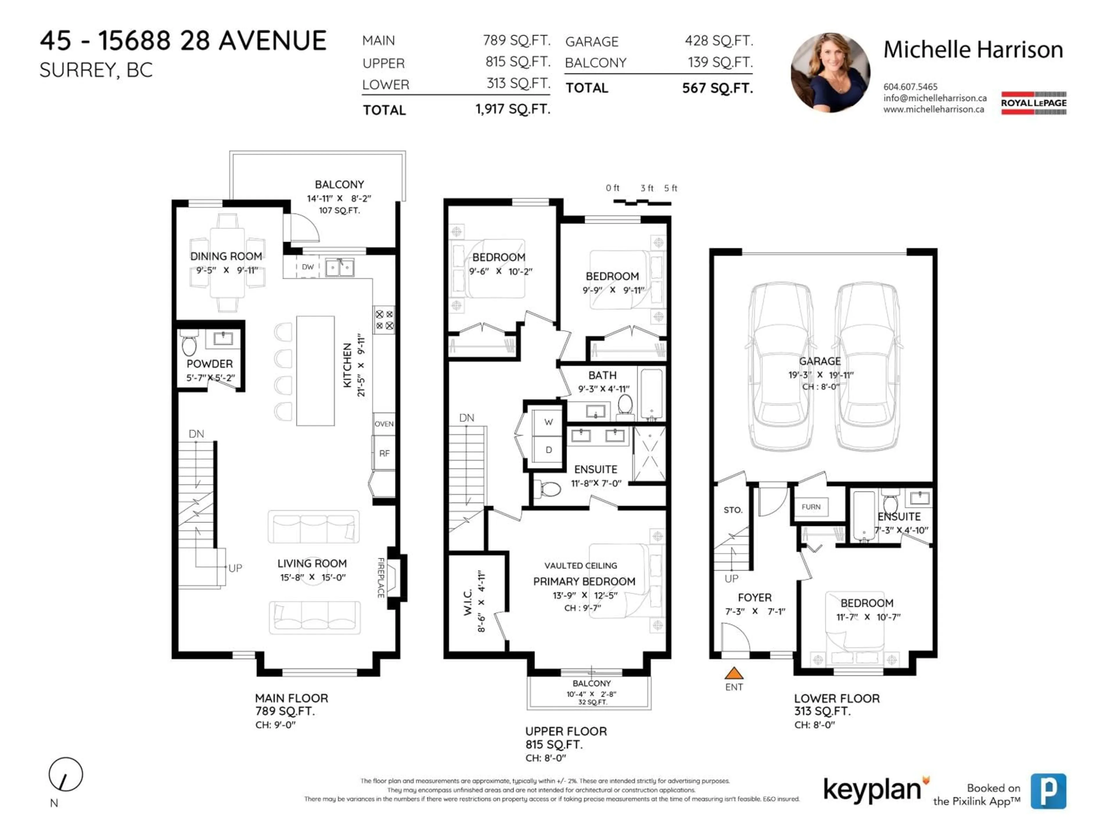 Floor plan for 45 - 15688 28, Surrey British Columbia V3Z0N1