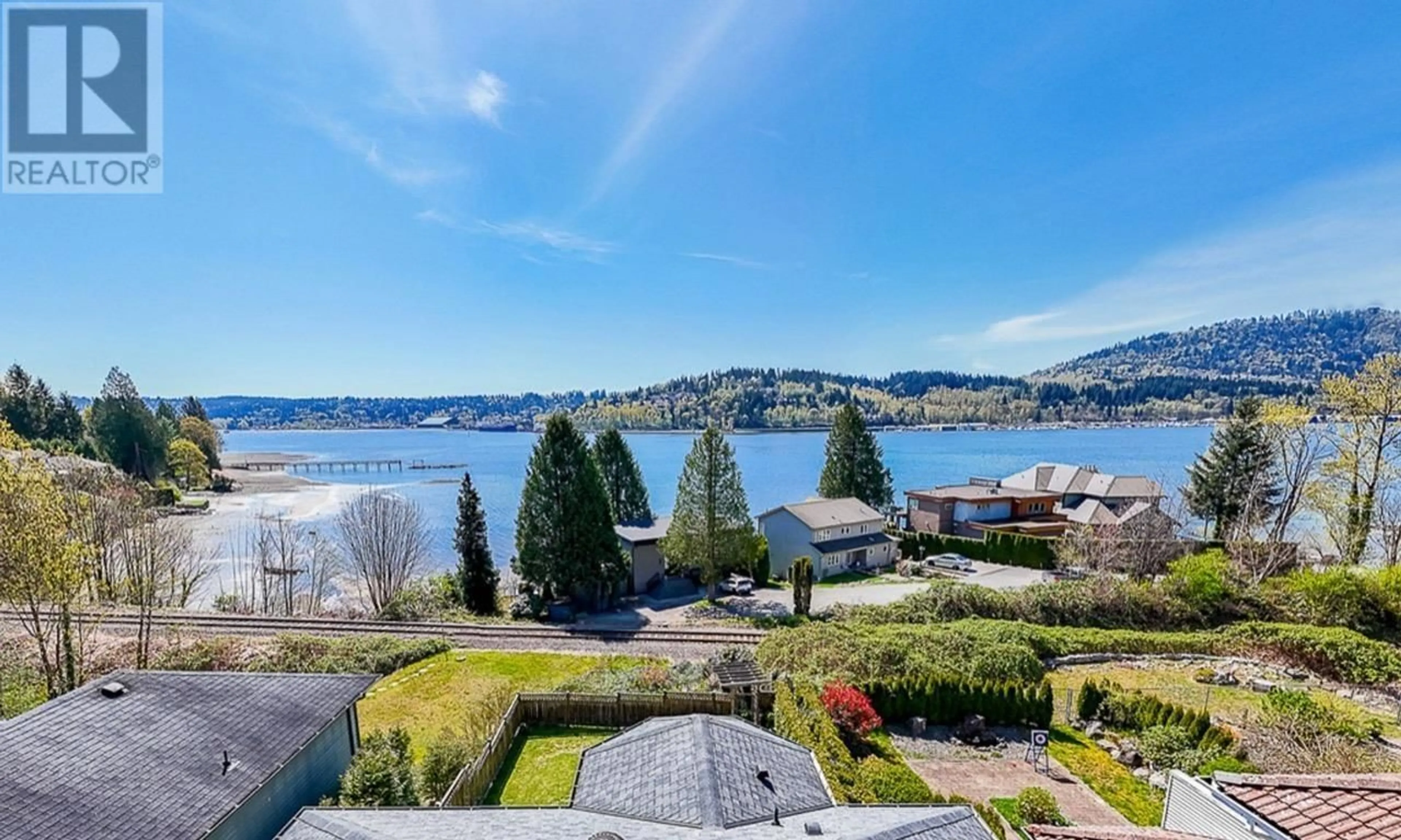 A pic from outside/outdoor area/front of a property/back of a property/a pic from drone, water/lake/river/ocean view for 1740 IOCO ROAD, Port Moody British Columbia V3H3S8