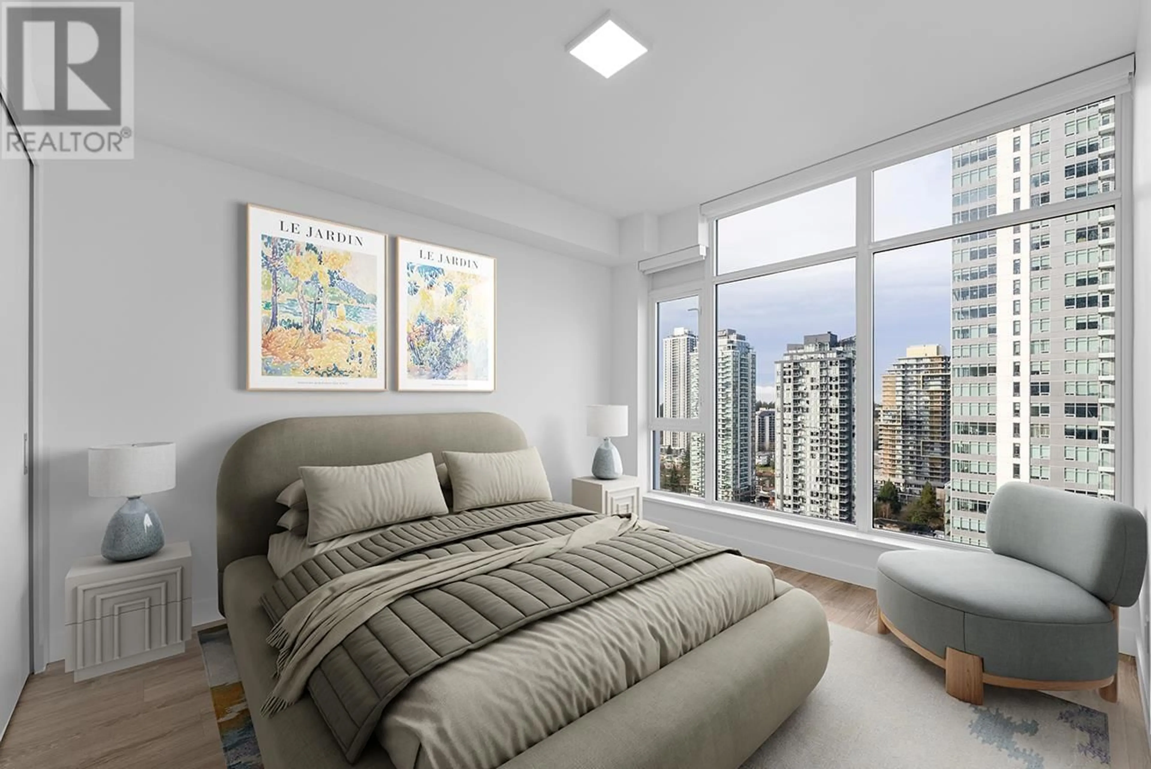 Bedroom with bed, unknown for 1607 - 6511 SUSSEX AVENUE, Burnaby British Columbia V5H0K5
