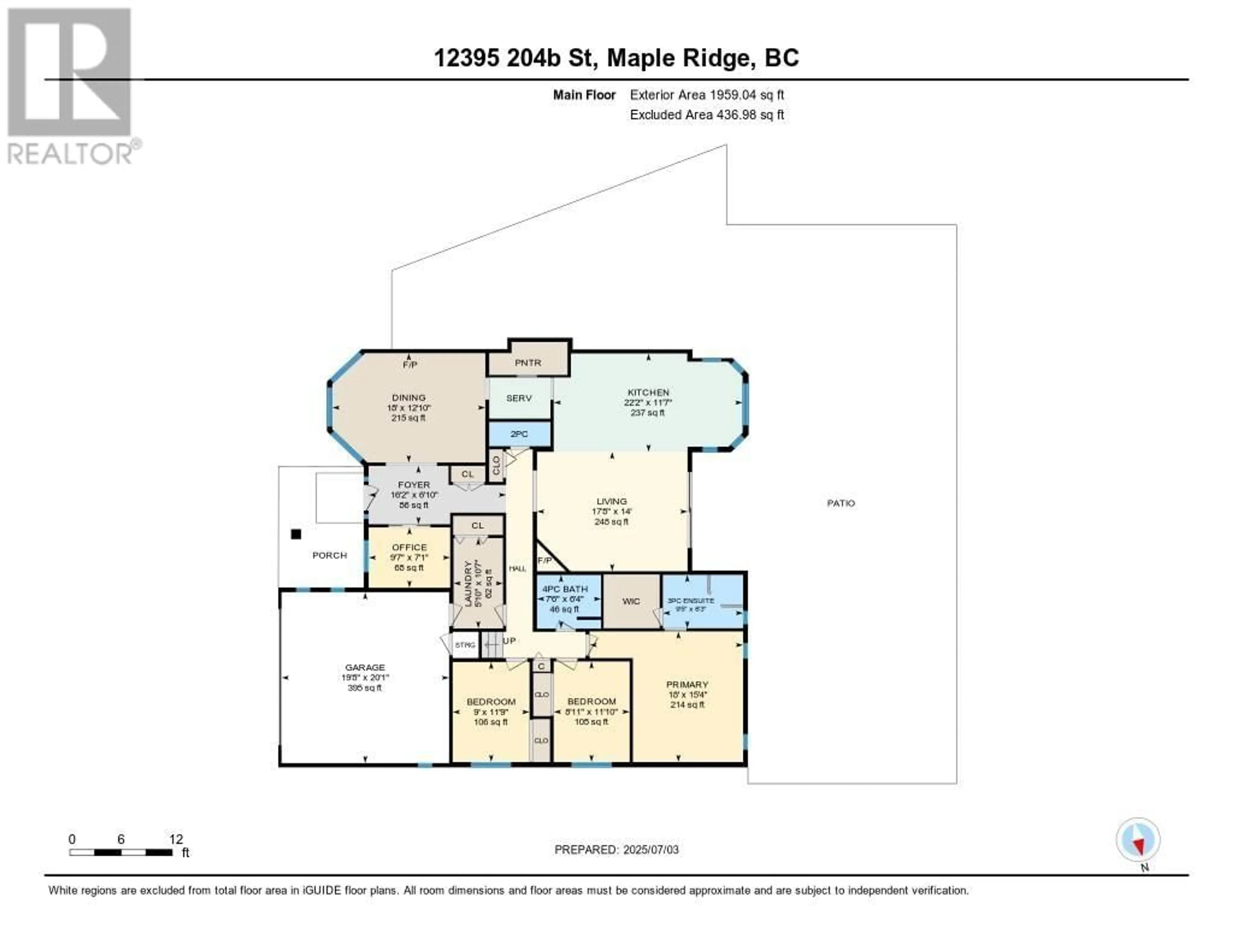 Floor plan for 12395 204B STREET, Maple Ridge British Columbia V2X0A3