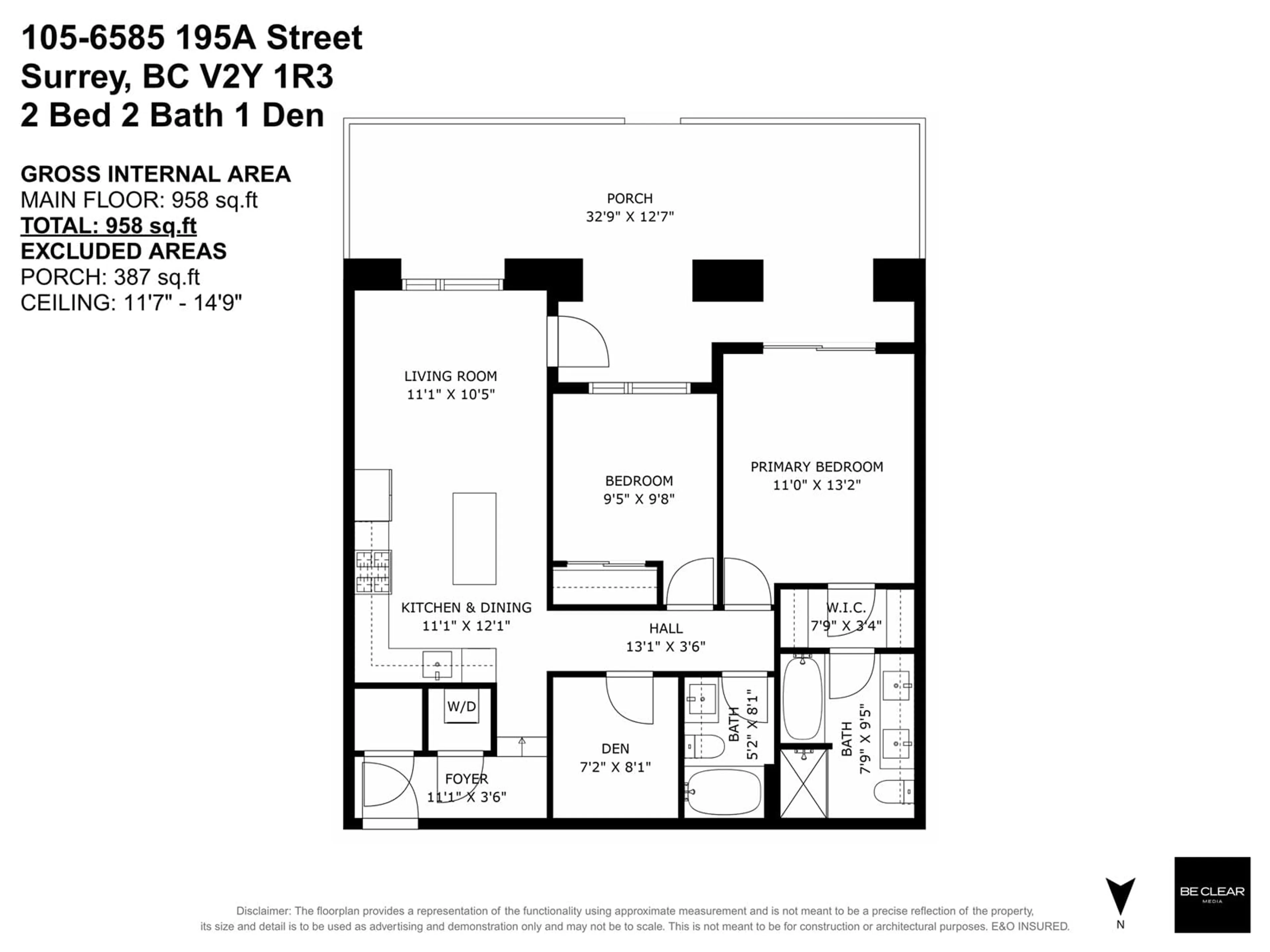 Floor plan for 105 - 6585 195A, Surrey British Columbia V4N6Y9