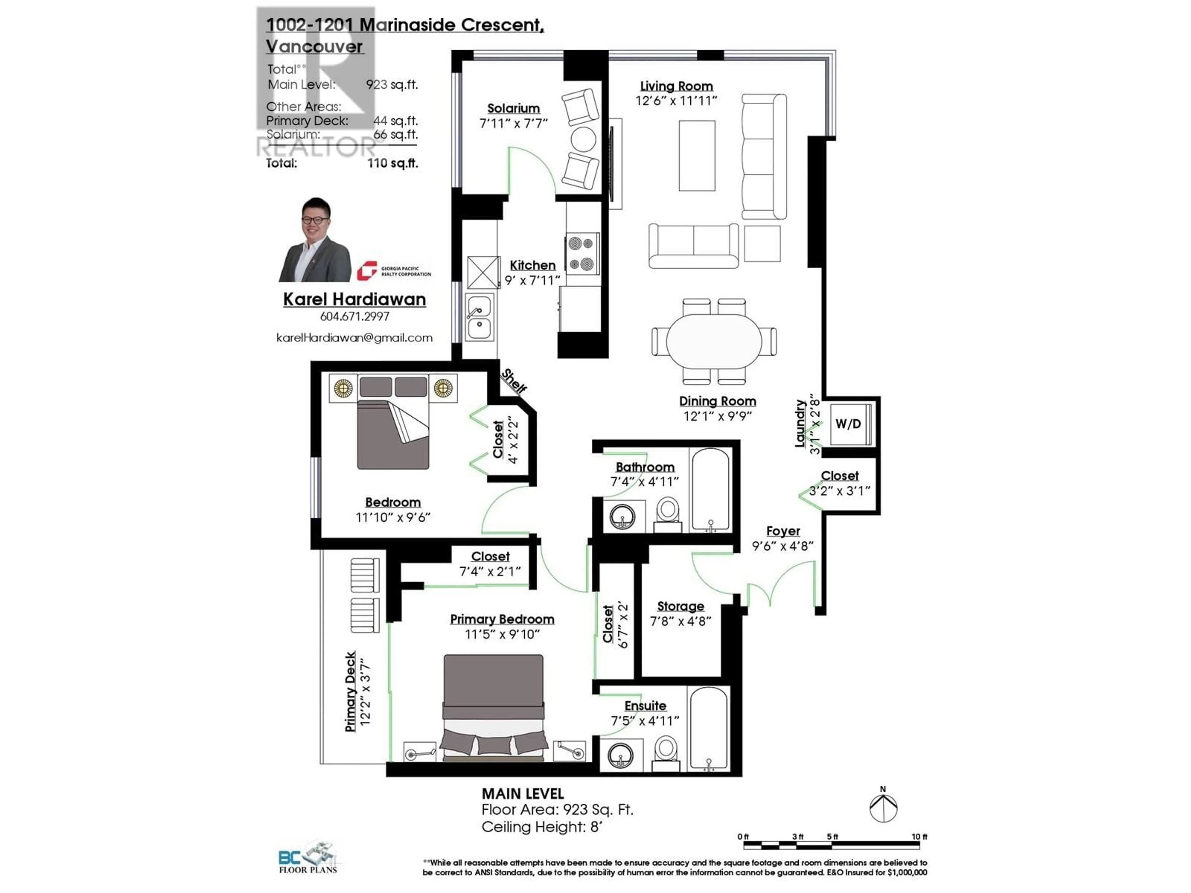 Floor plan for 1002 - 1201 MARINASIDE CRESCENT, Vancouver British Columbia V6Z2V2