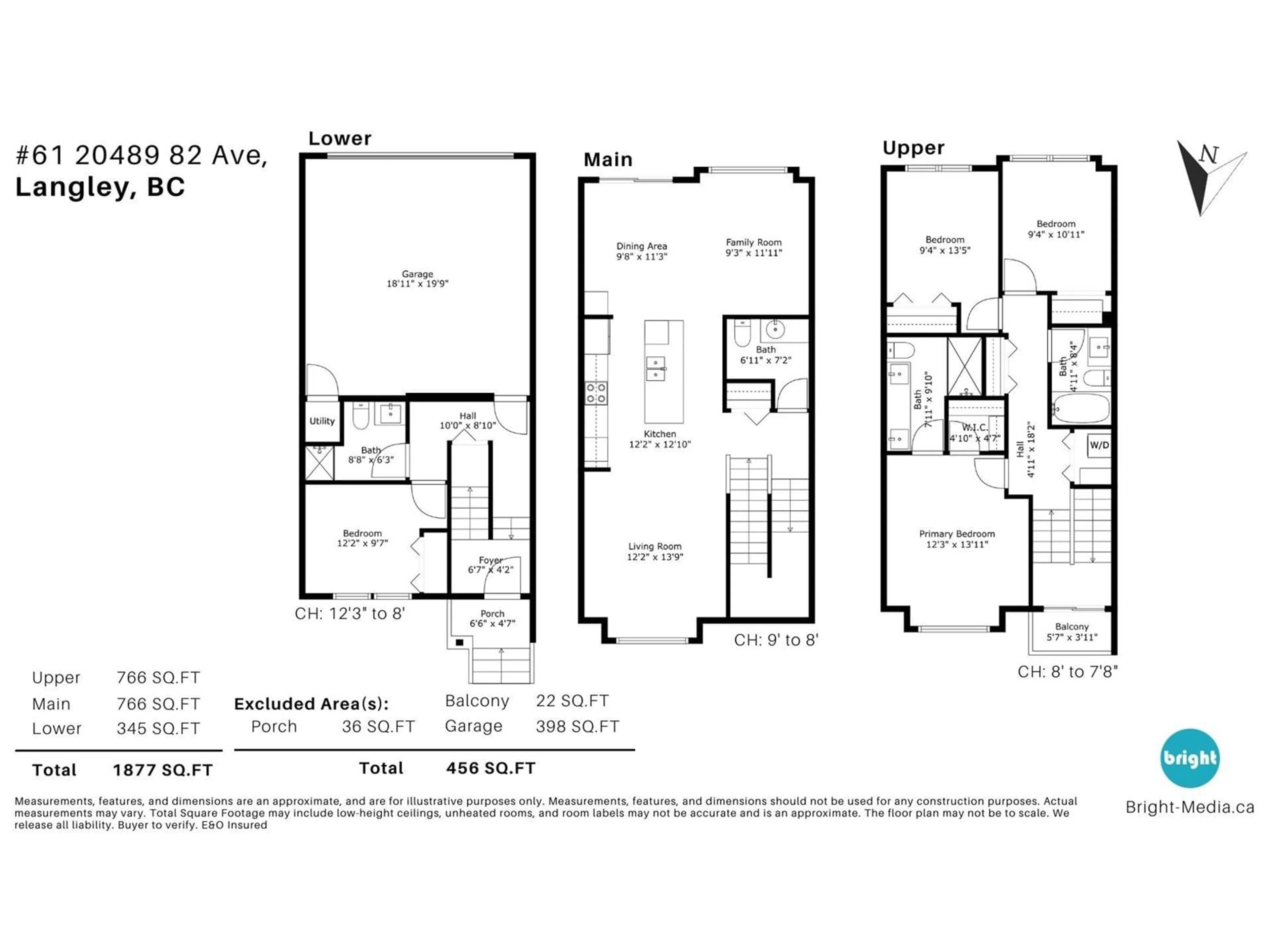 Floor plan for 61 - 20498 82, Langley British Columbia V2Y0V1