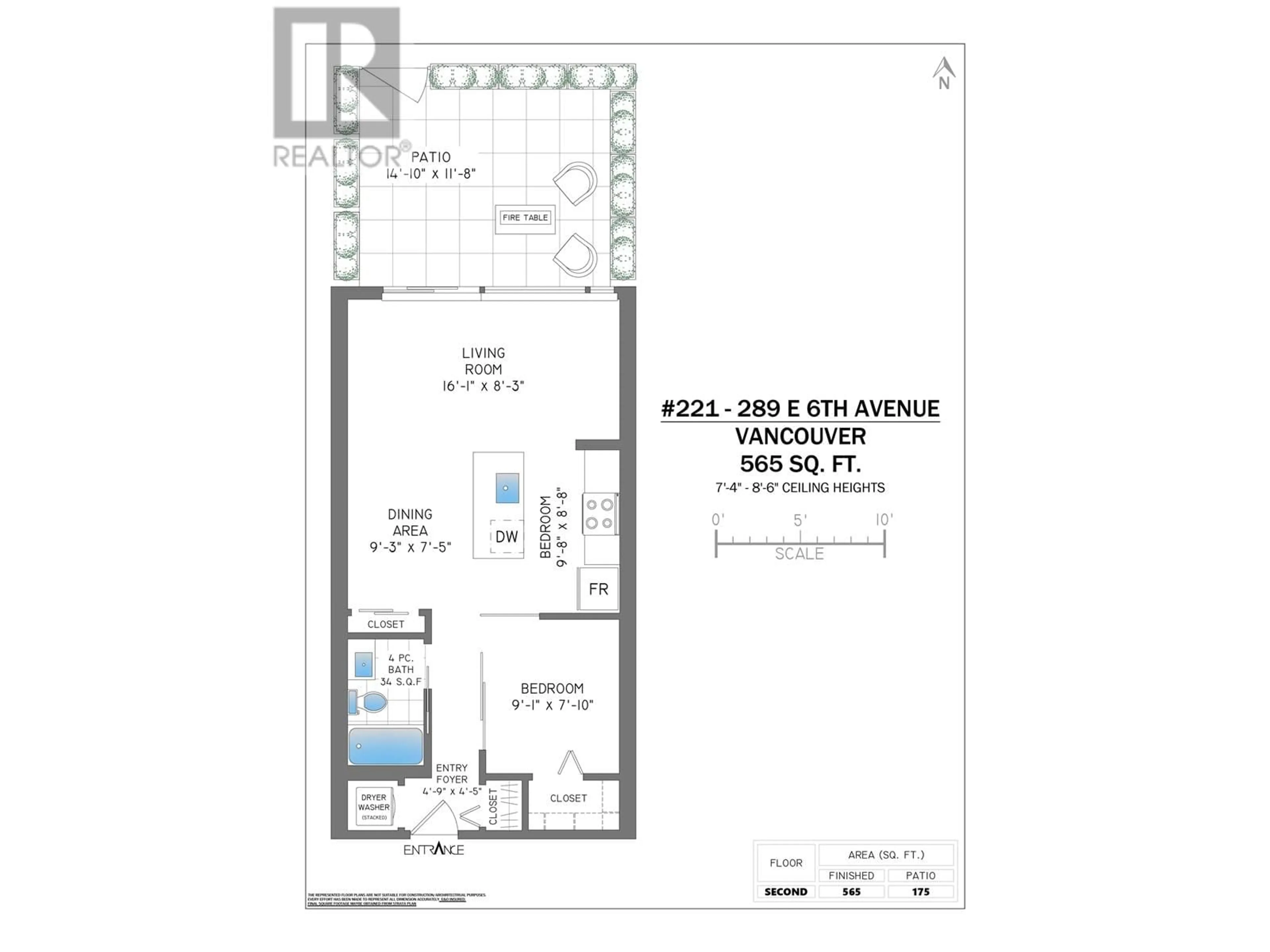 Floor plan for 221 - 289 6TH AVENUE, Vancouver British Columbia V5T0E9