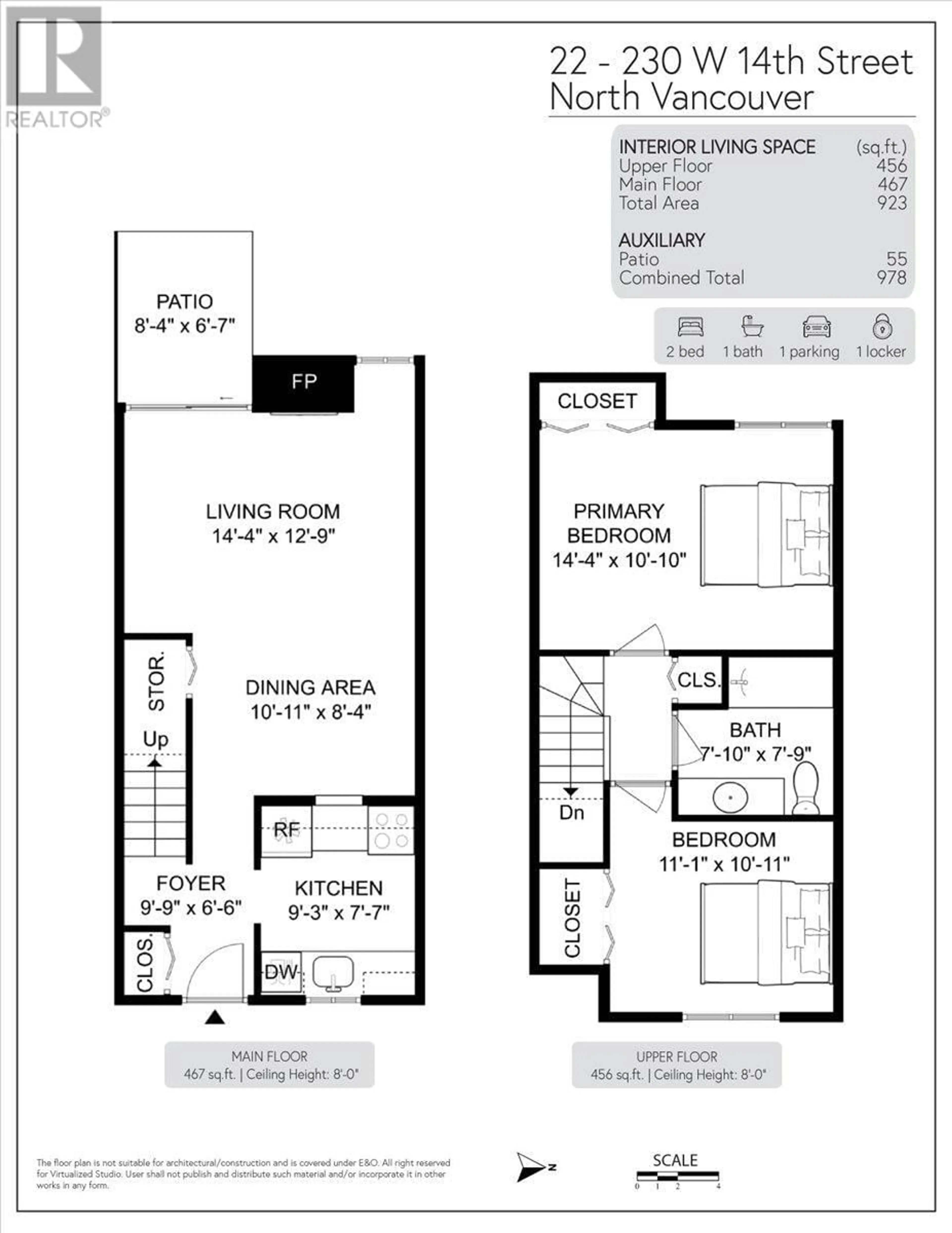 Floor plan for 22 - 230 14TH STREET, North Vancouver British Columbia V7M1P3