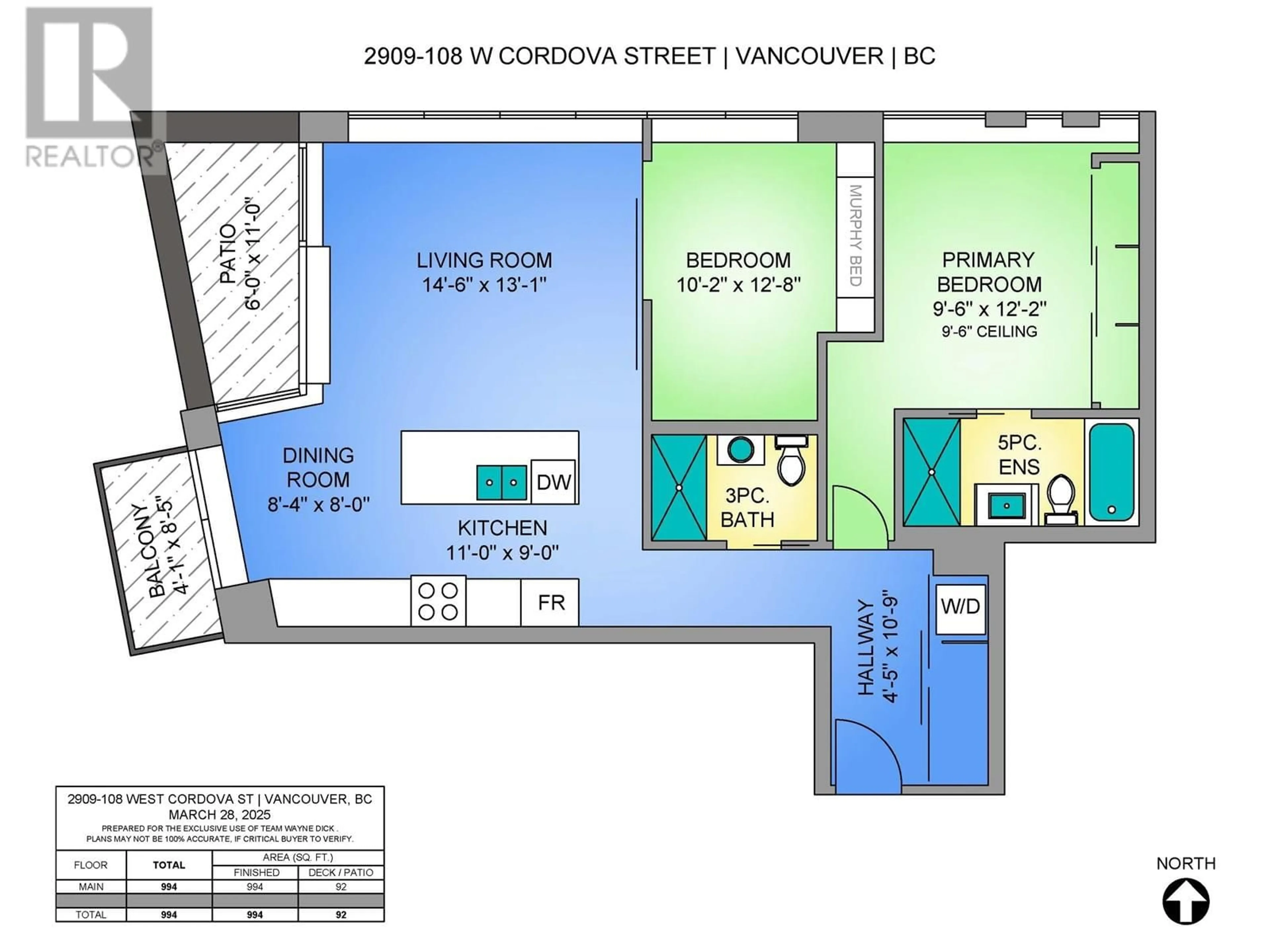 Floor plan for 2909 - 108 CORDOVA STREET, Vancouver British Columbia V6B0G5