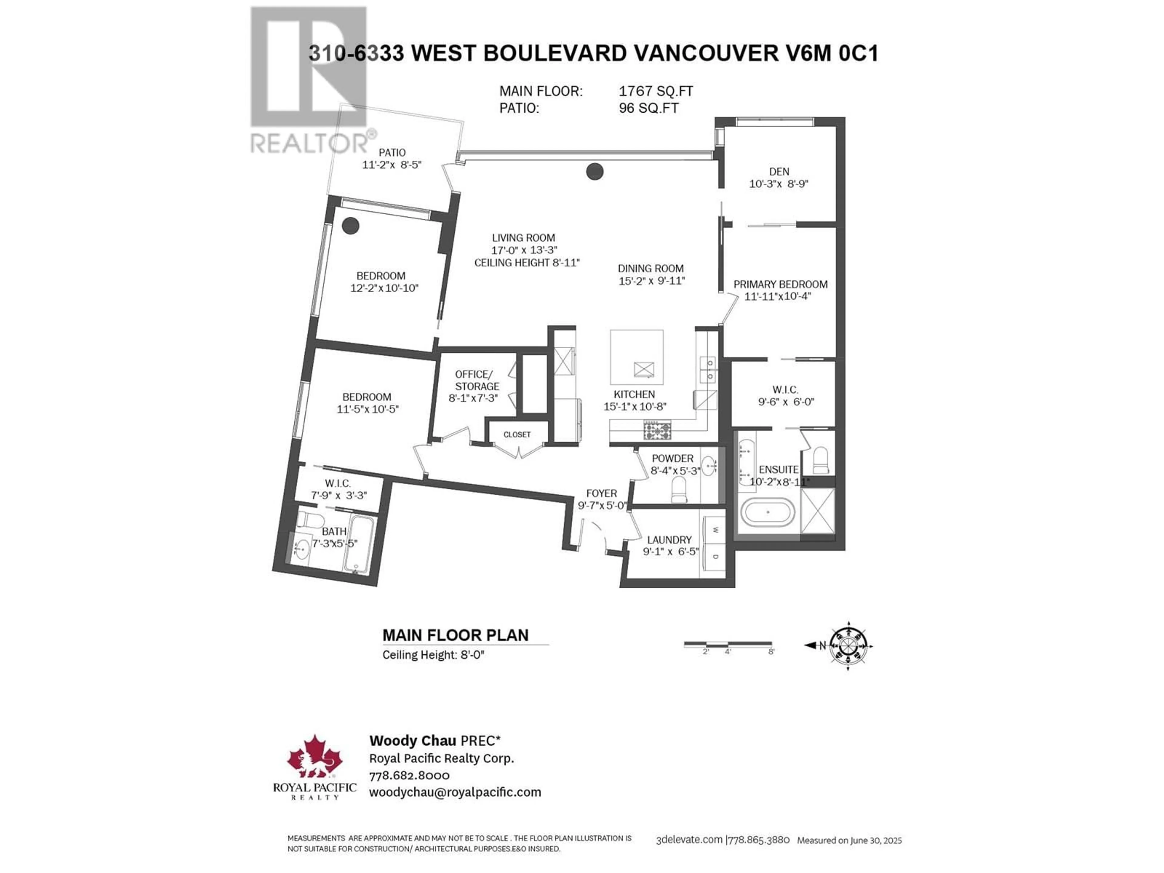 Floor plan for 310 - 6333 WEST BOULEVARD, Vancouver British Columbia V6M0C1