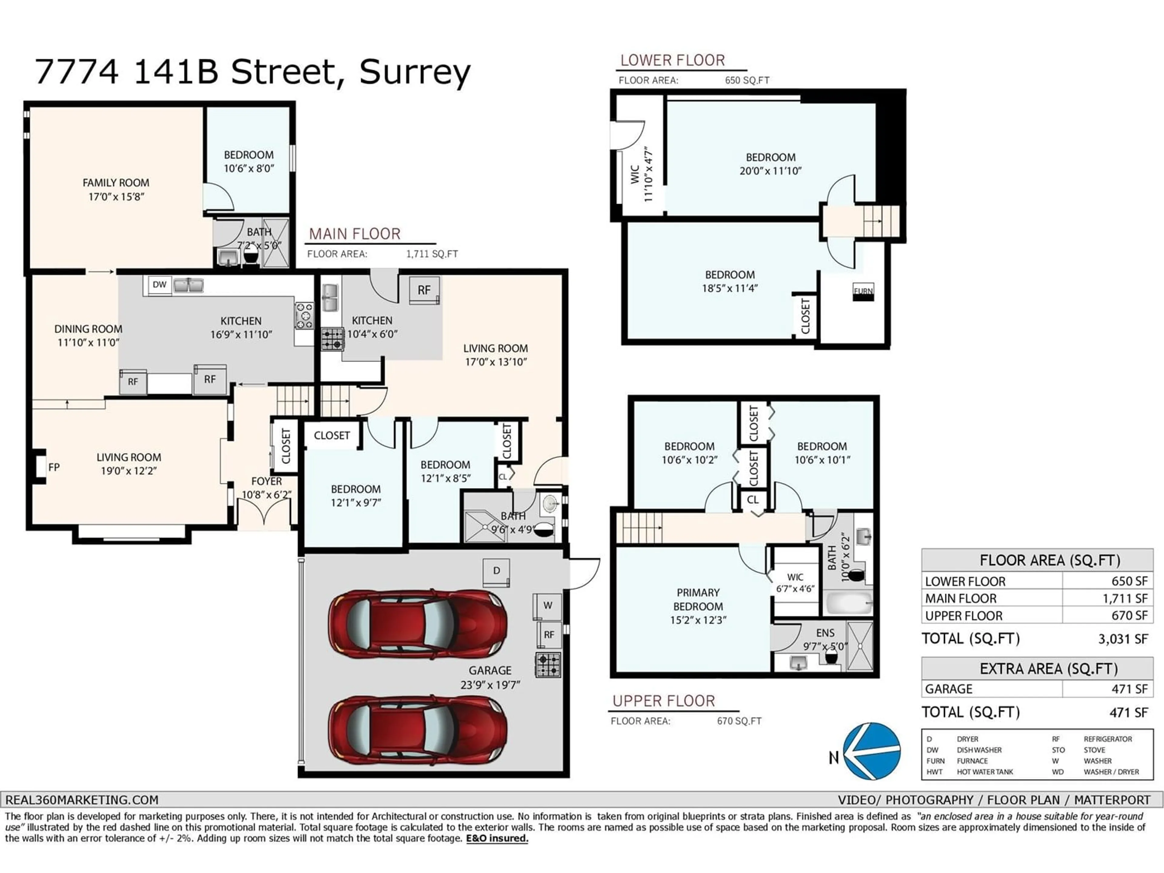 Floor plan for 7774 141B, Surrey British Columbia V3W6J7