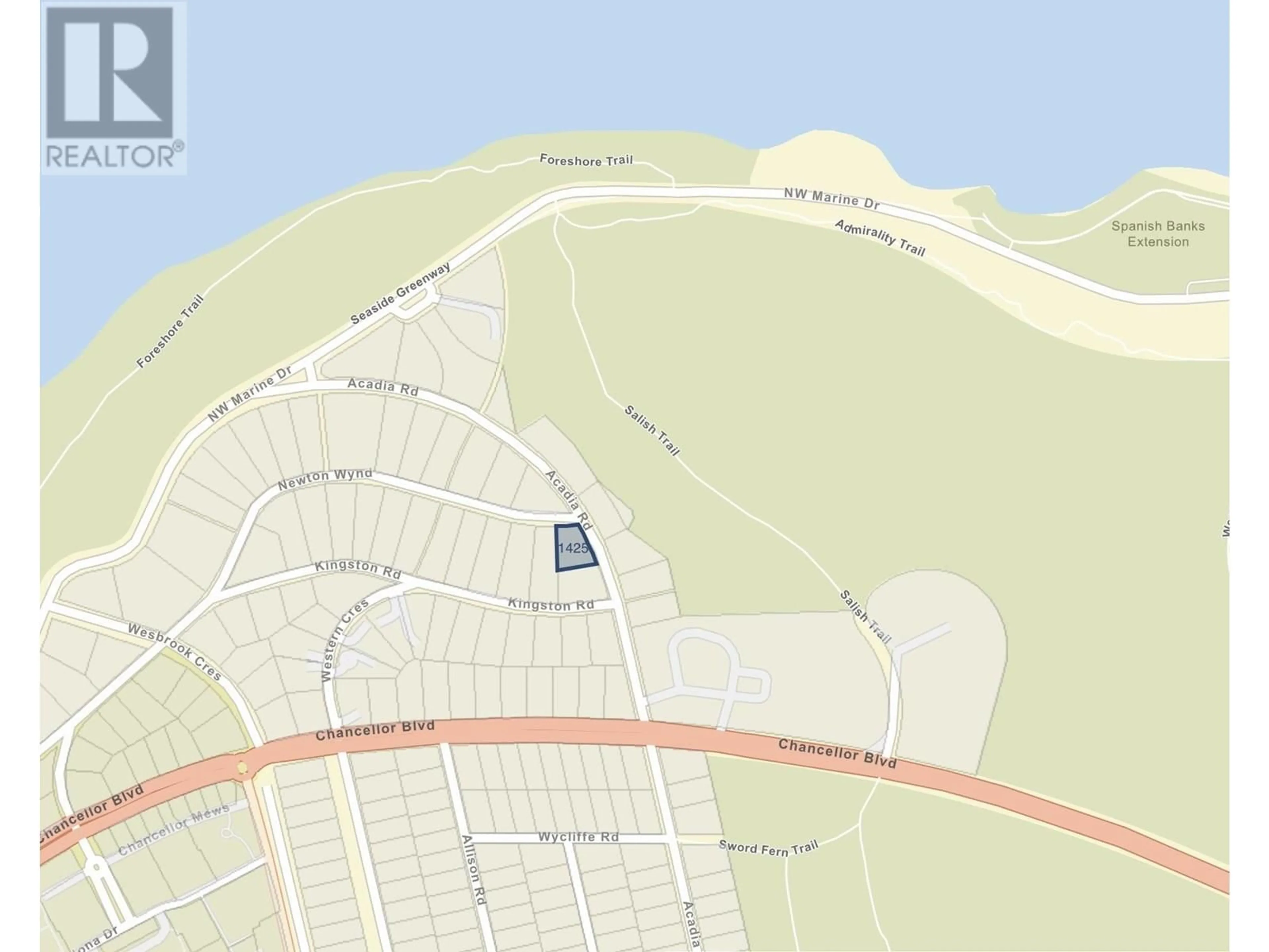Picture of a map for 1425 ACADIA ROAD, Vancouver British Columbia V6T2B6