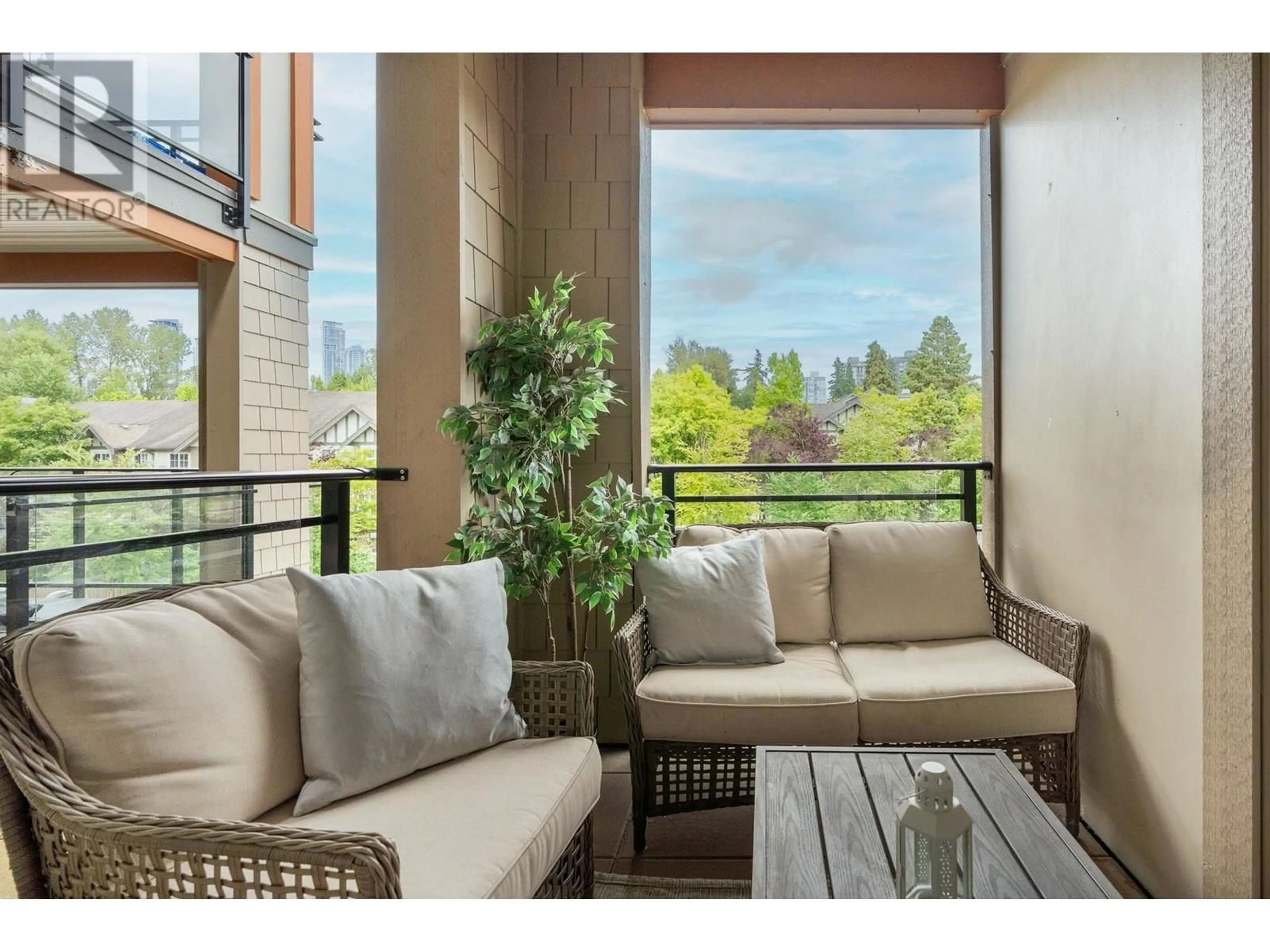 Patio, water/lake/river/ocean view for 416 - 3399 NOEL DRIVE, Burnaby British Columbia V3J0G8