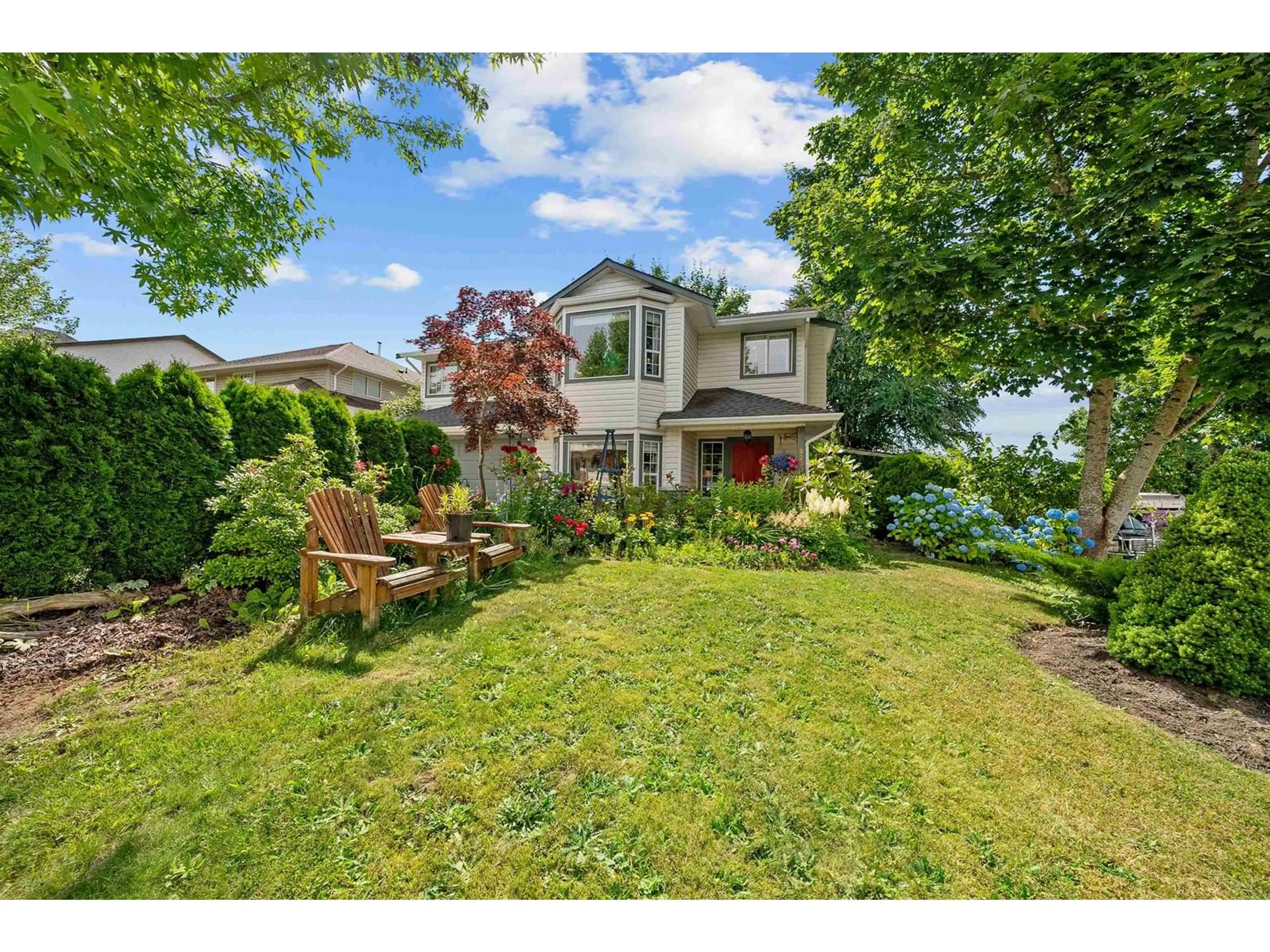 A pic from outside/outdoor area/front of a property/back of a property/a pic from drone, water/lake/river/ocean view for 8269 TANAKA, Mission British Columbia V2V7J4