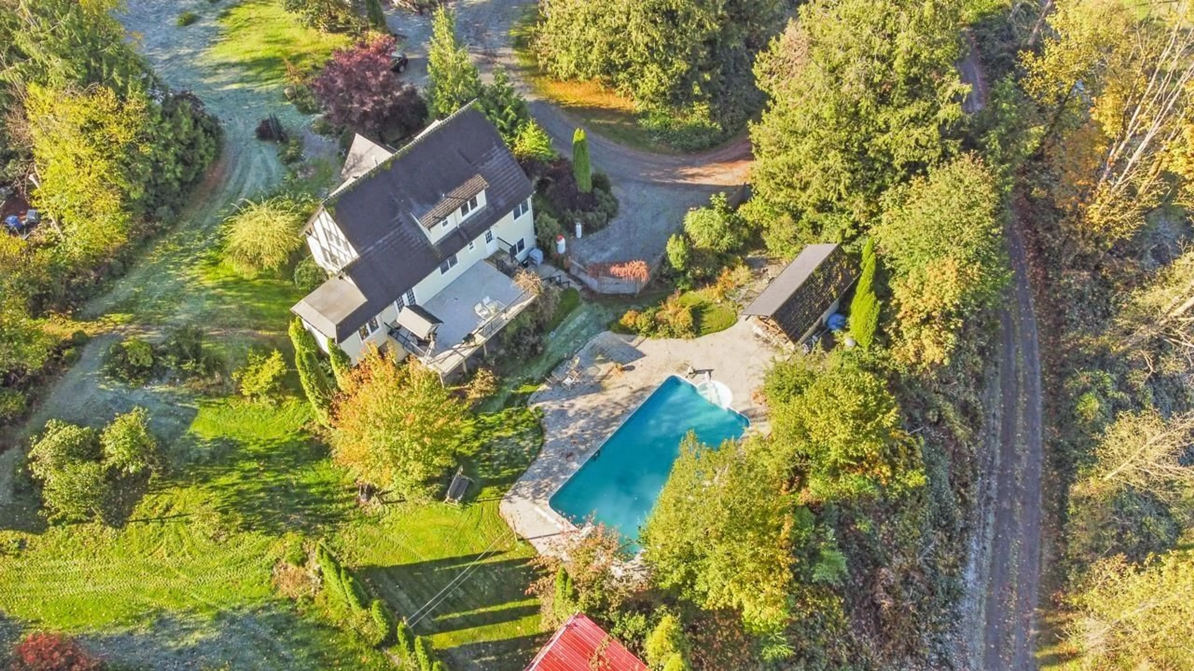A pic from outside/outdoor area/front of a property/back of a property/a pic from drone, unknown for 8561 BRADNER, Abbotsford British Columbia V4X2H5