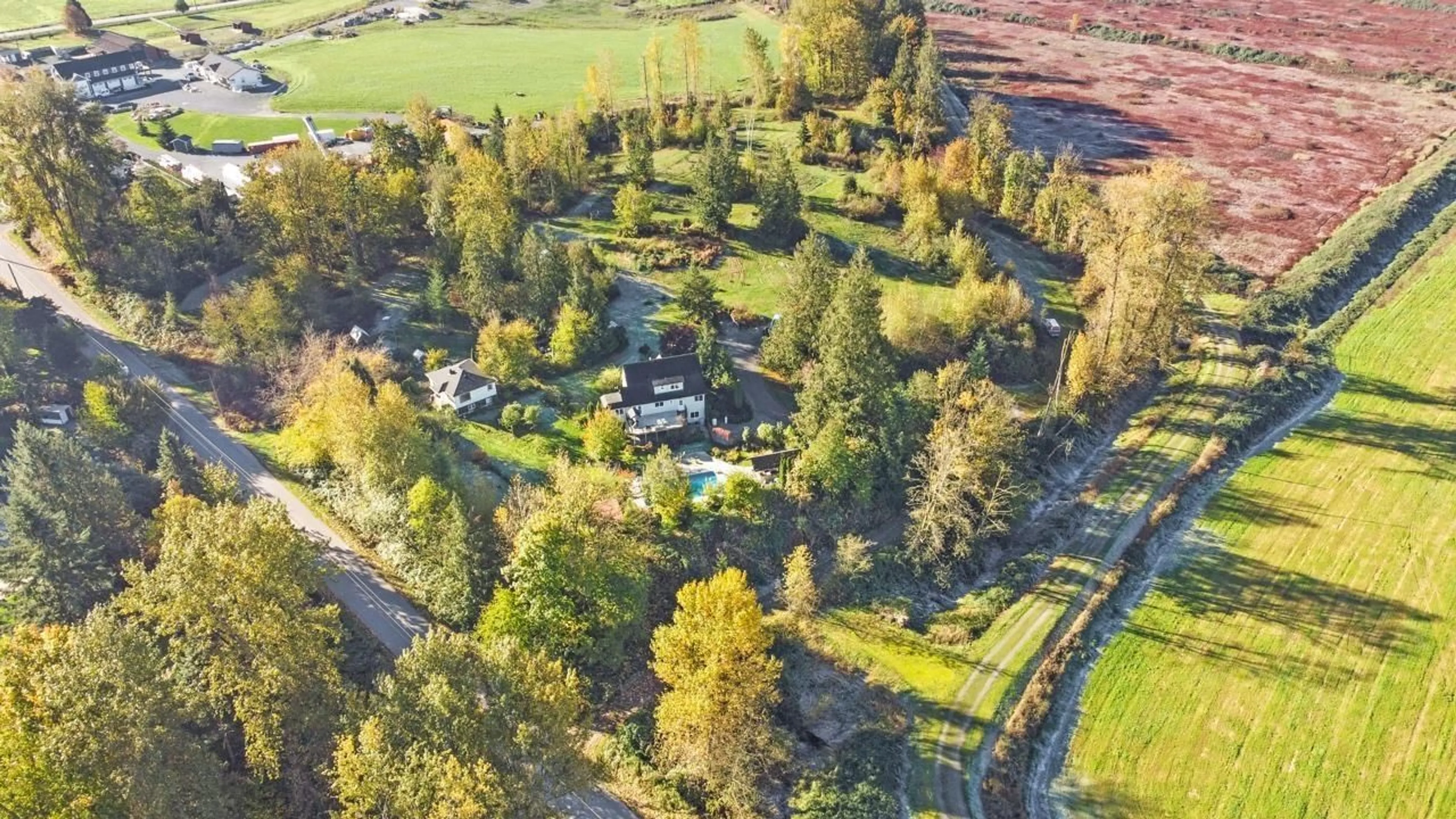 A pic from outside/outdoor area/front of a property/back of a property/a pic from drone, unknown for 8561 BRADNER, Abbotsford British Columbia V4X2H5