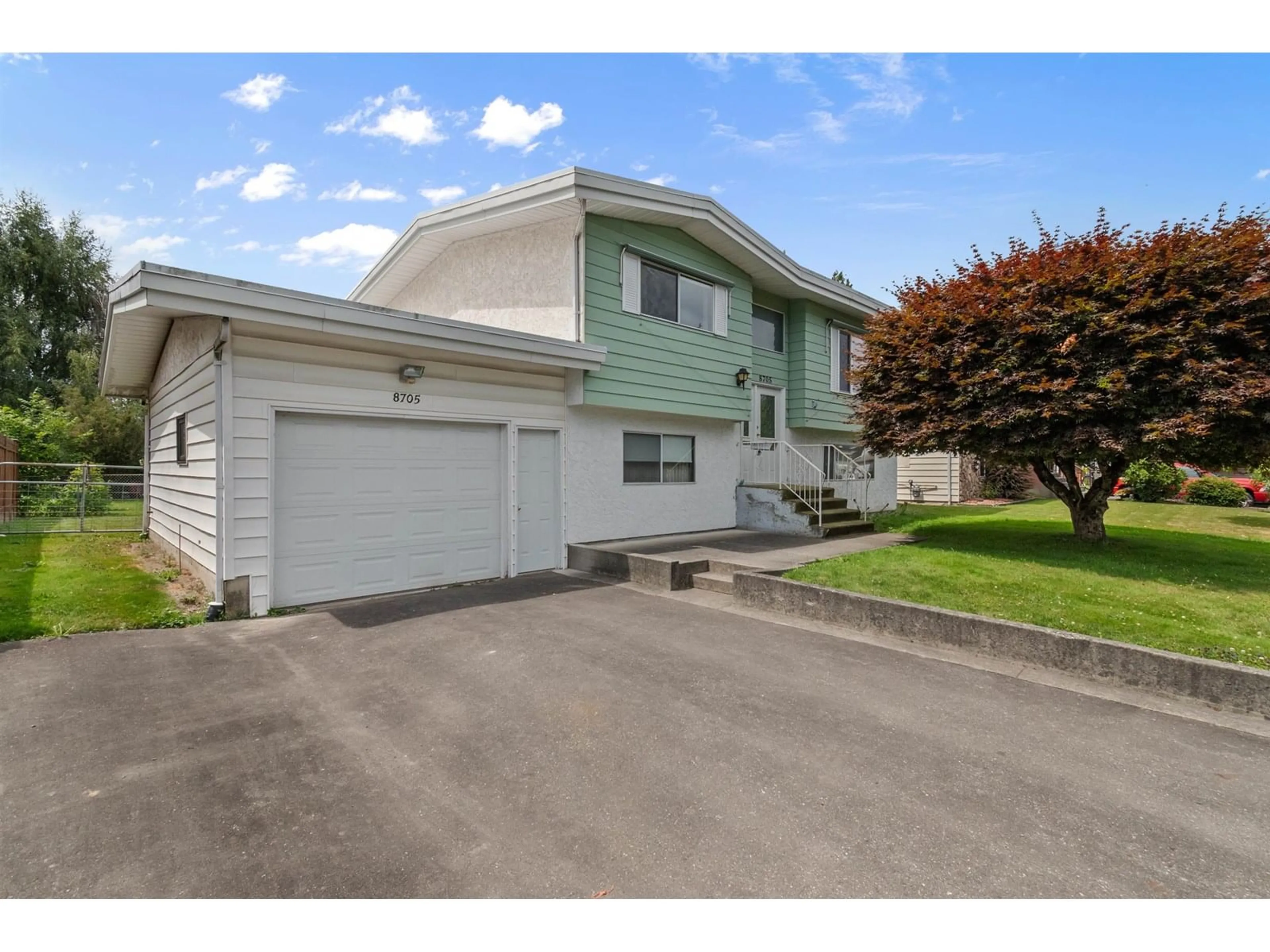 Home with vinyl exterior material, street for 8705 BAKER DRIVE, Chilliwack British Columbia V2P7A3