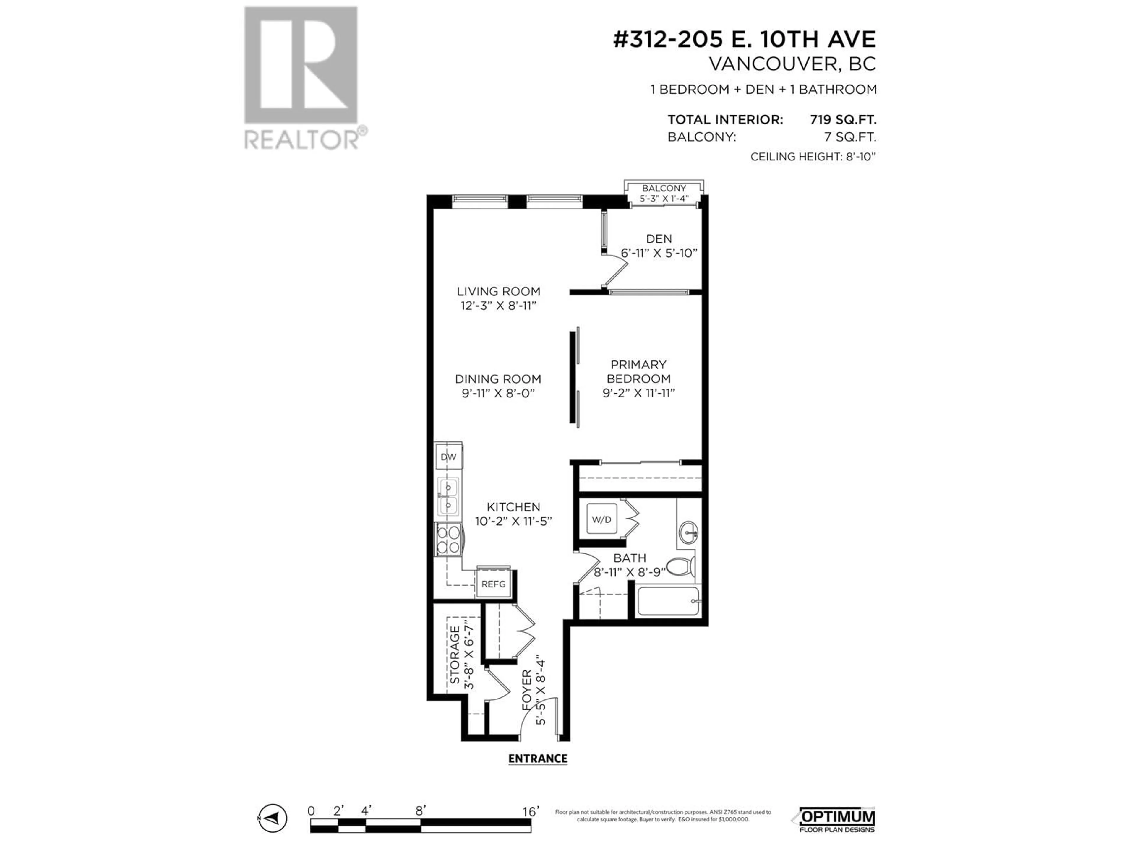 Floor plan for 312 - 205 10TH AVENUE, Vancouver British Columbia V5T4V6