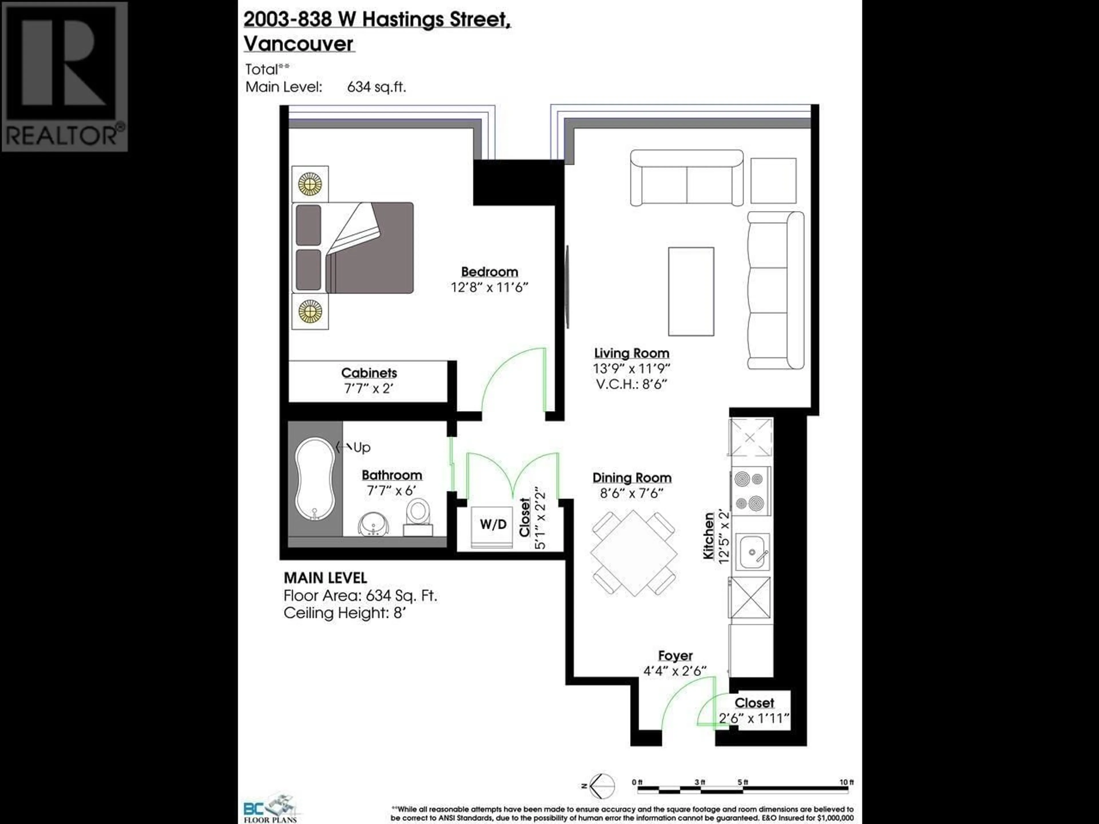 Floor plan for 2003 - 838 HASTINGS STREET, Vancouver British Columbia V6C0A6