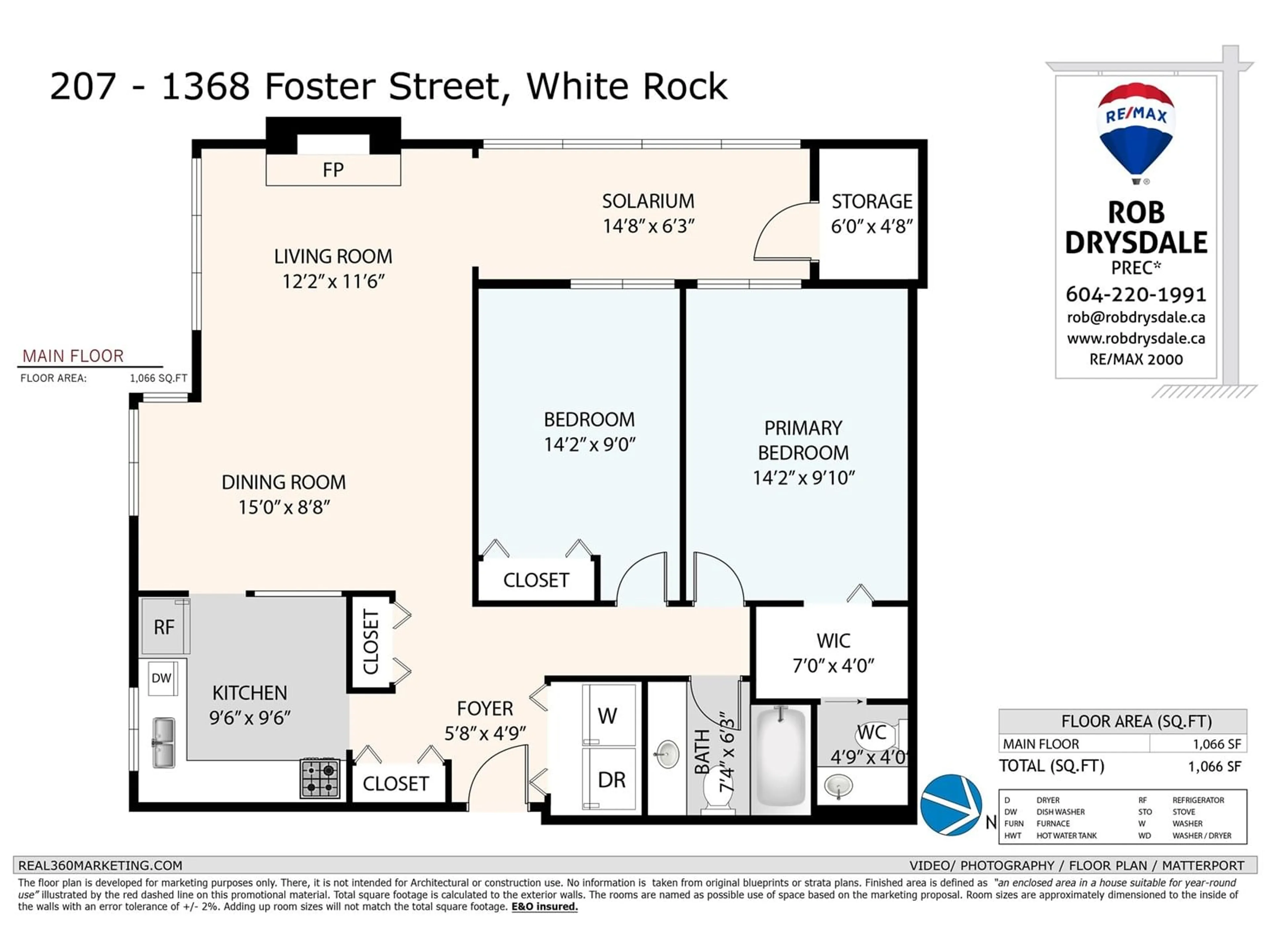 Floor plan for 207 - 1368 FOSTER, White Rock British Columbia V4B3X4