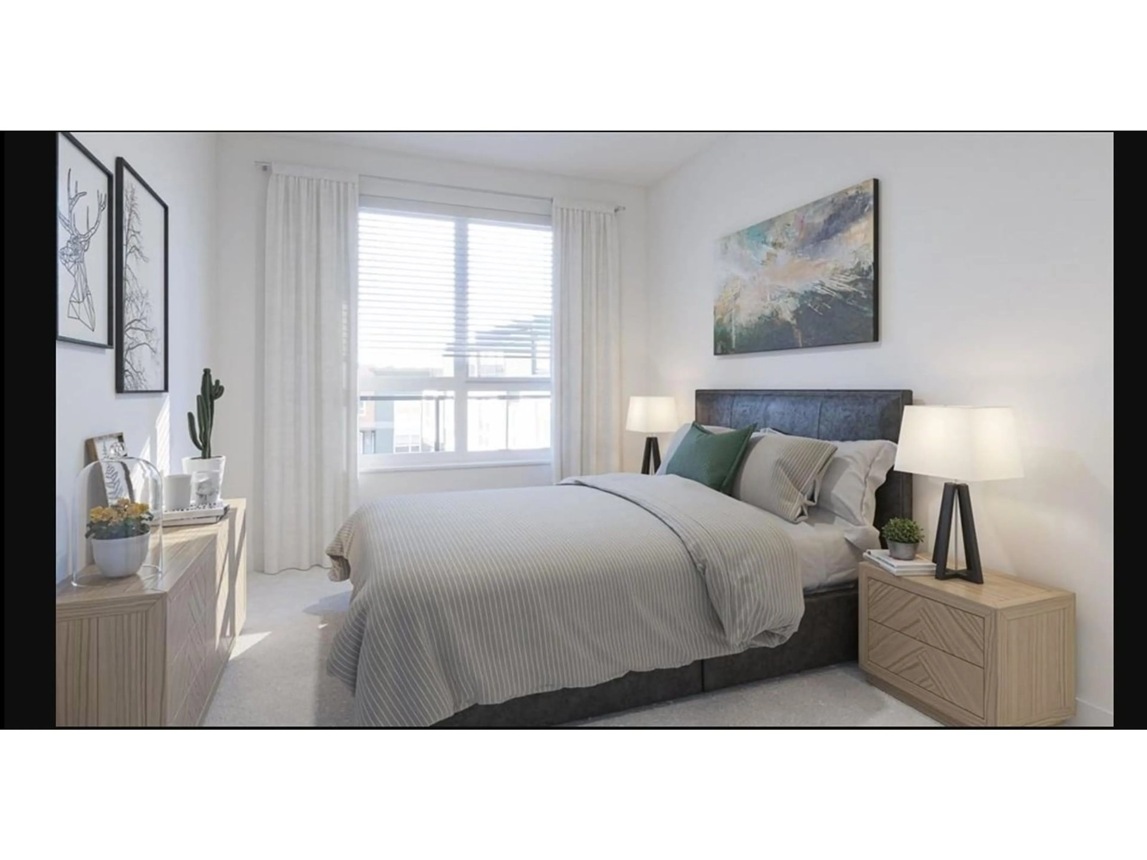 Bedroom with bed, wood/laminate floor for 2 - 7288 188, Surrey British Columbia V4N3G6