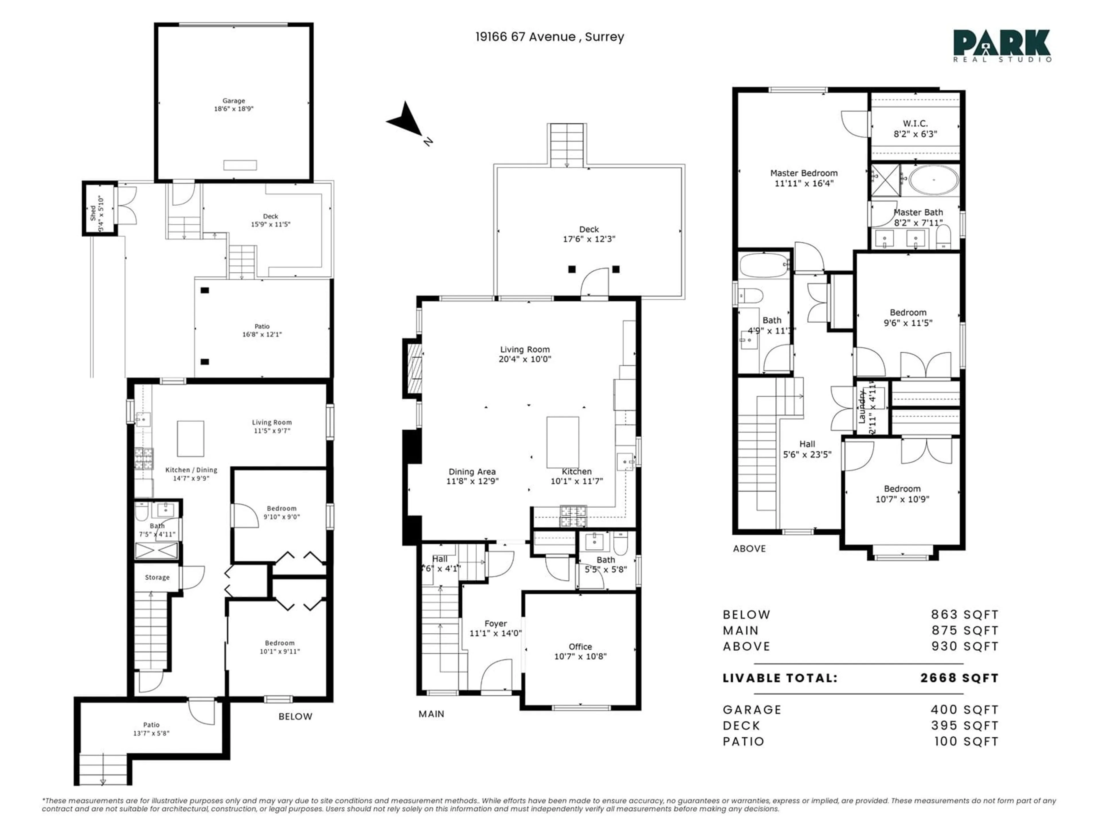 Floor plan for 19166 67, Surrey British Columbia V4N6A4