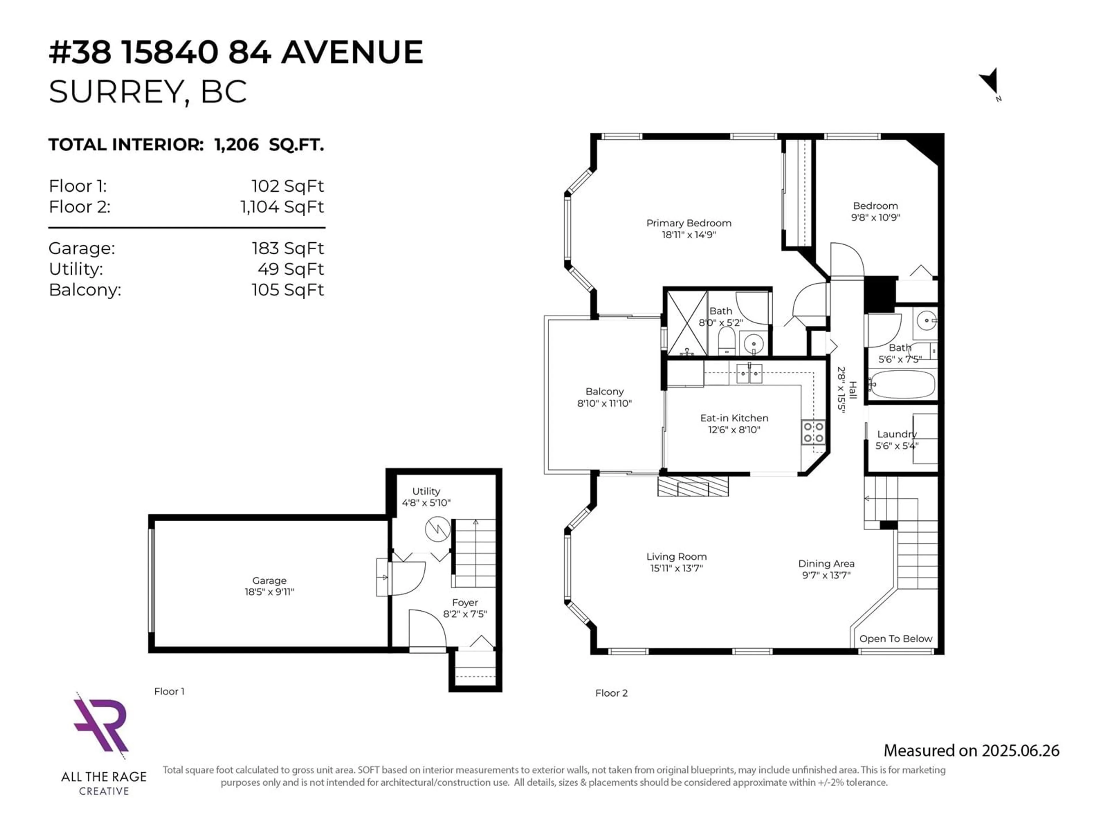 Floor plan for 38 - 15840 84, Surrey British Columbia V4N0W4