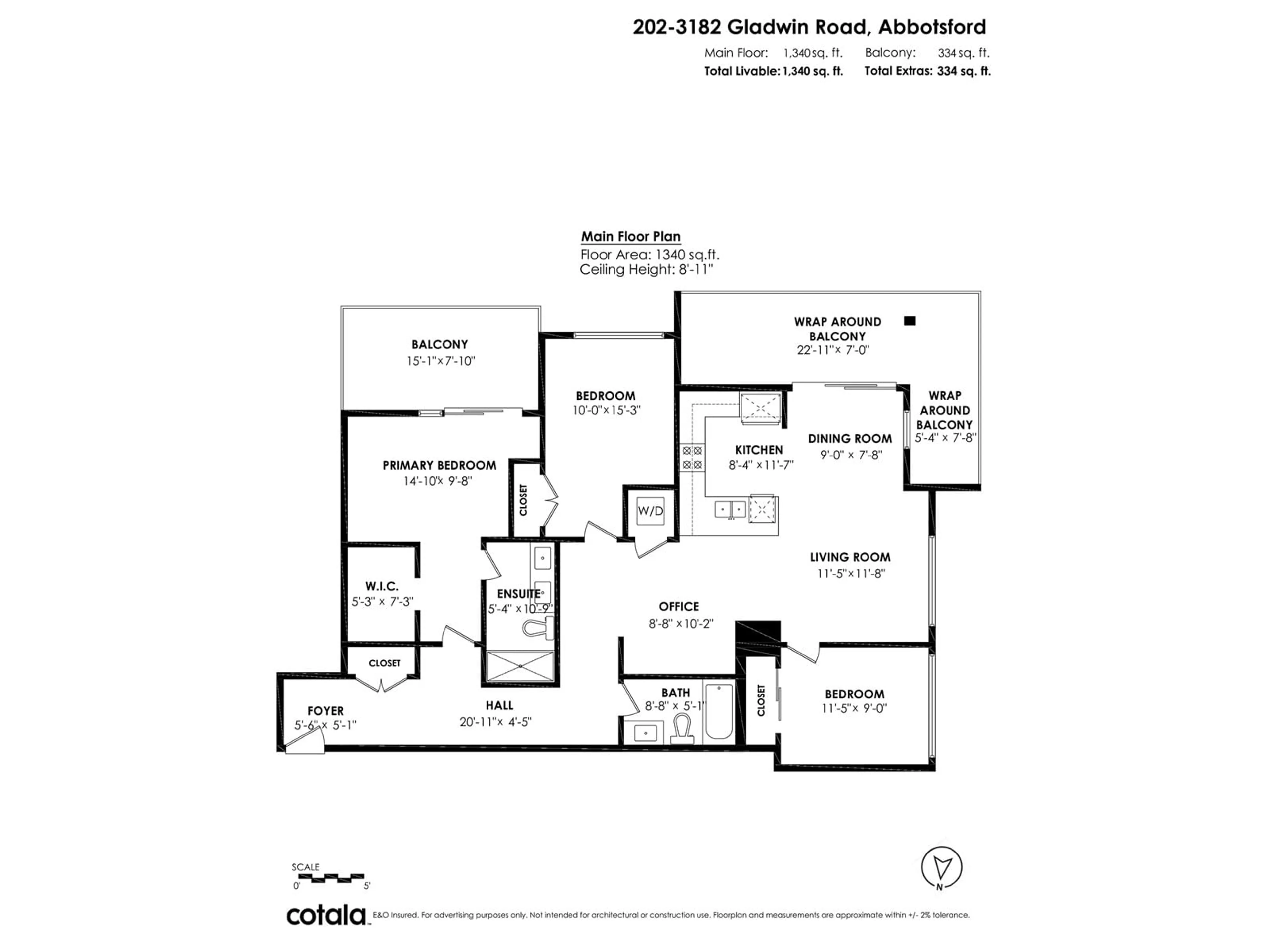 Floor plan for 202 - 3182 GLADWIN, Abbotsford British Columbia V2T0K8