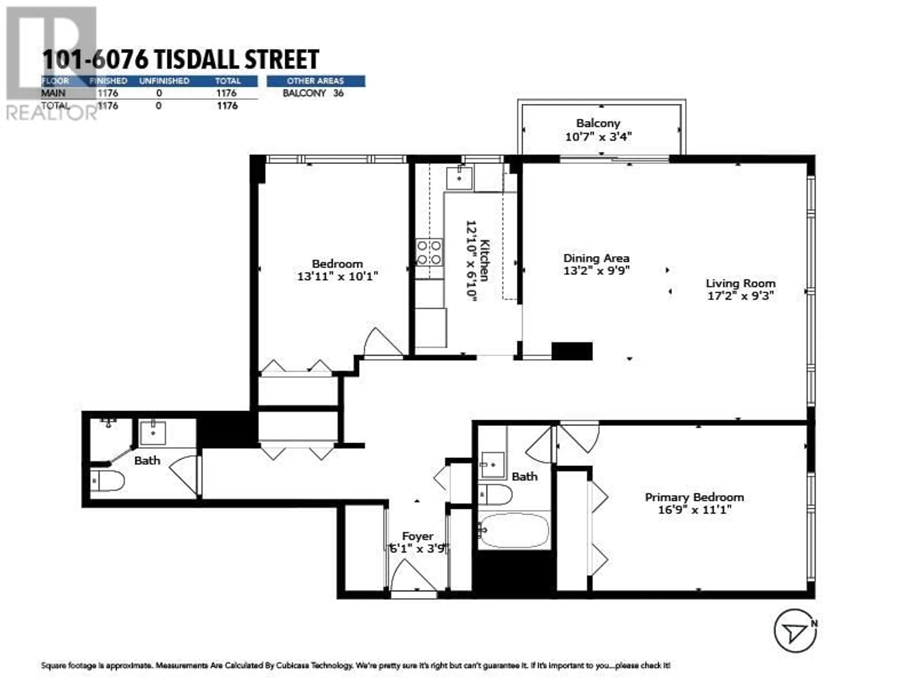 Floor plan for 101 - 6076 TISDALL STREET, Vancouver British Columbia V5Z3N2