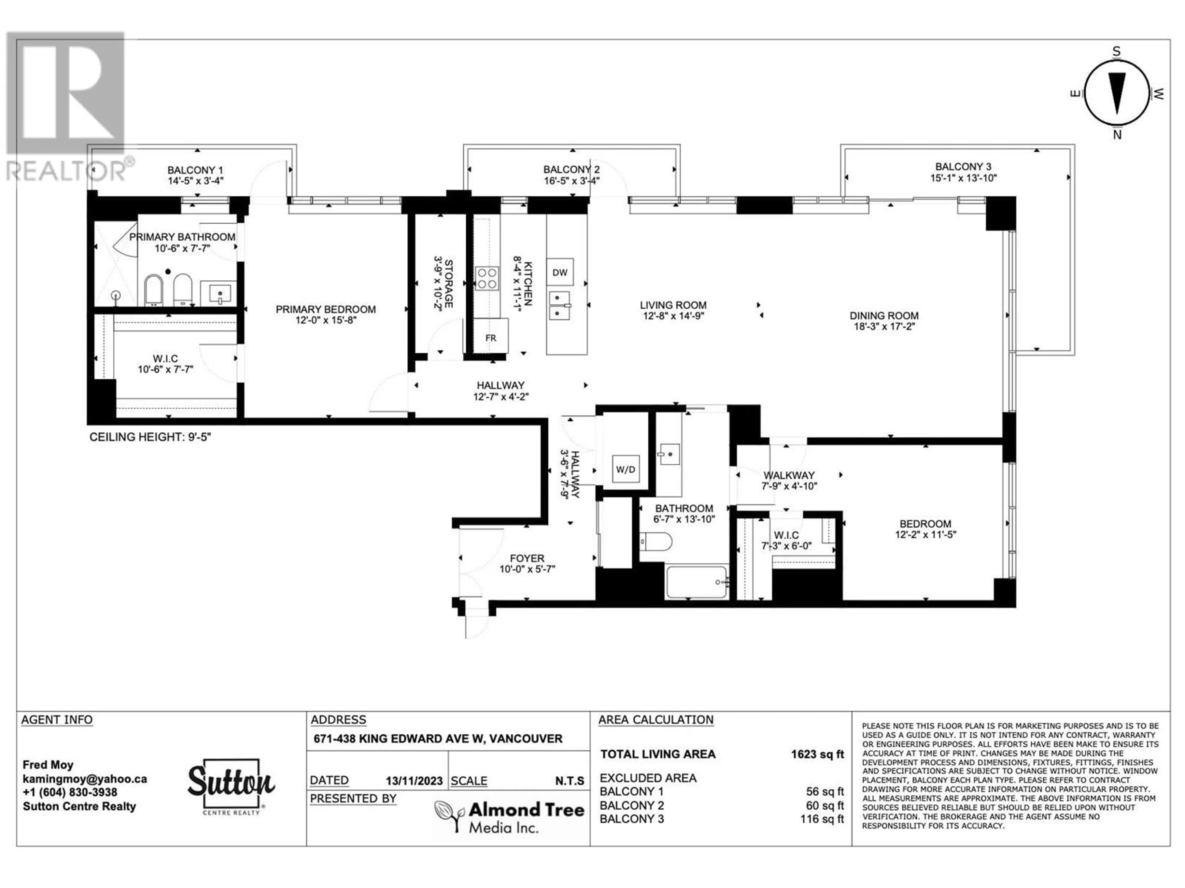 Floor plan for 671 - 438 KING EDWARD AVENUE, Vancouver British Columbia V5Y0M5
